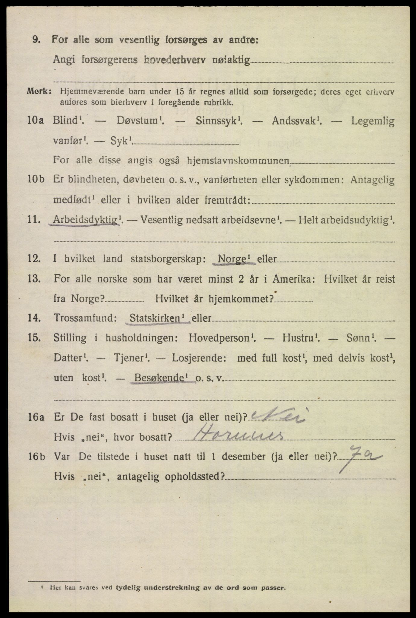SAK, Folketelling 1920 for 0912 Vegårshei herred, 1920, s. 4027