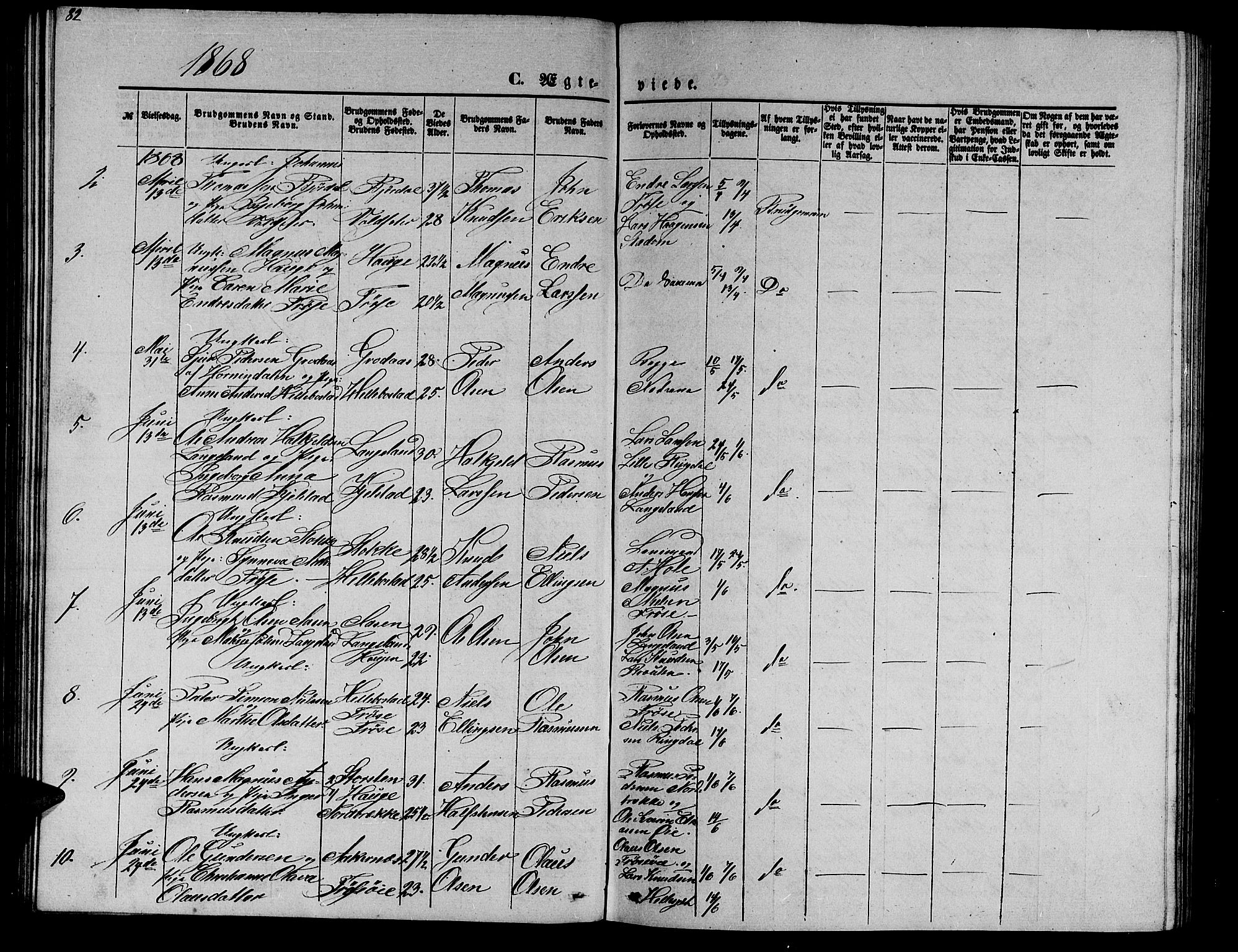 Ministerialprotokoller, klokkerbøker og fødselsregistre - Møre og Romsdal, AV/SAT-A-1454/517/L0229: Klokkerbok nr. 517C02, 1864-1879, s. 82