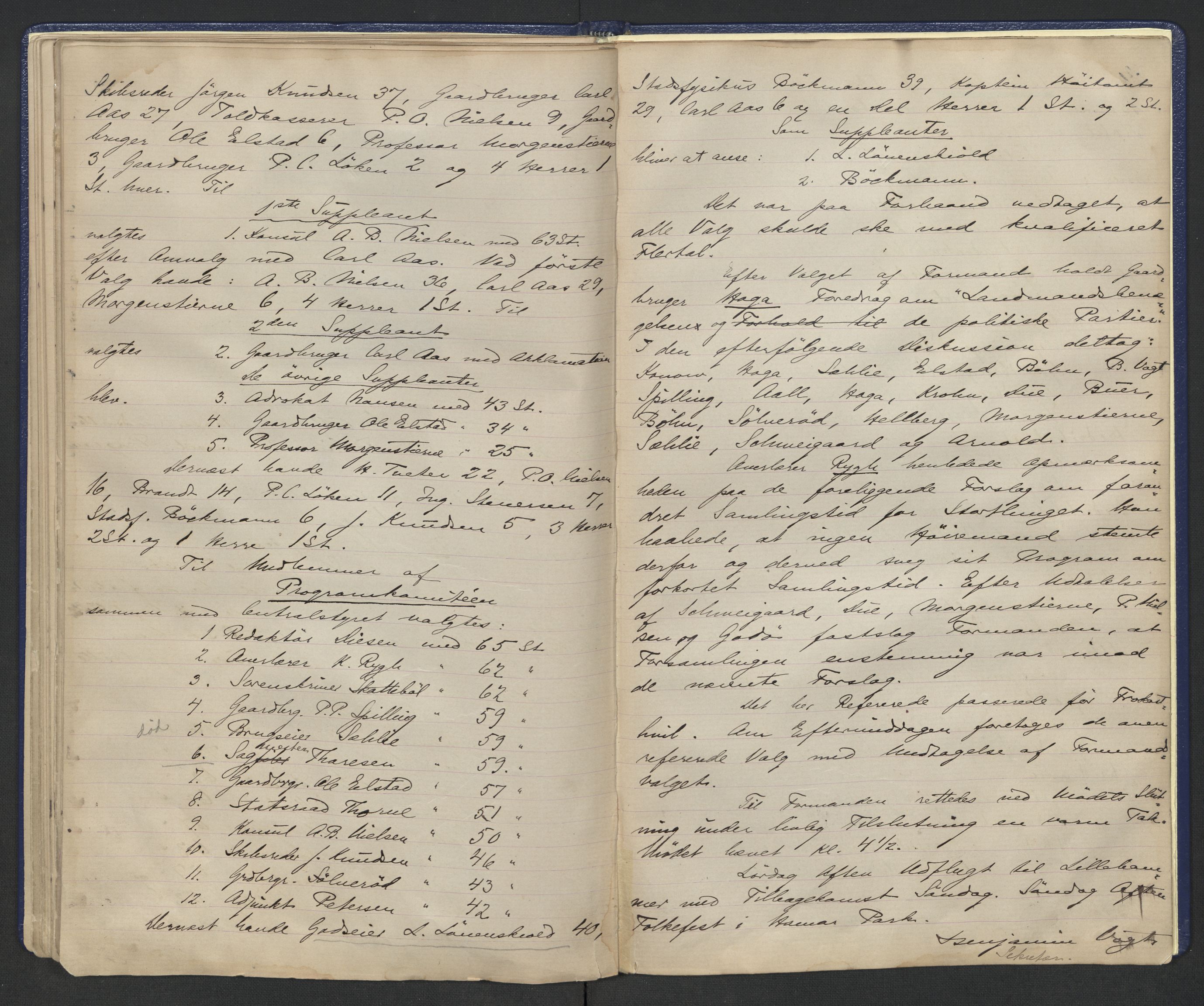 Høyres Hovedorganisasjon, AV/RA-PA-0583/1/A/Aa/L0001: De konservative foreningers centralstyre. Referatprotokoll, 1884-1897, s. 47
