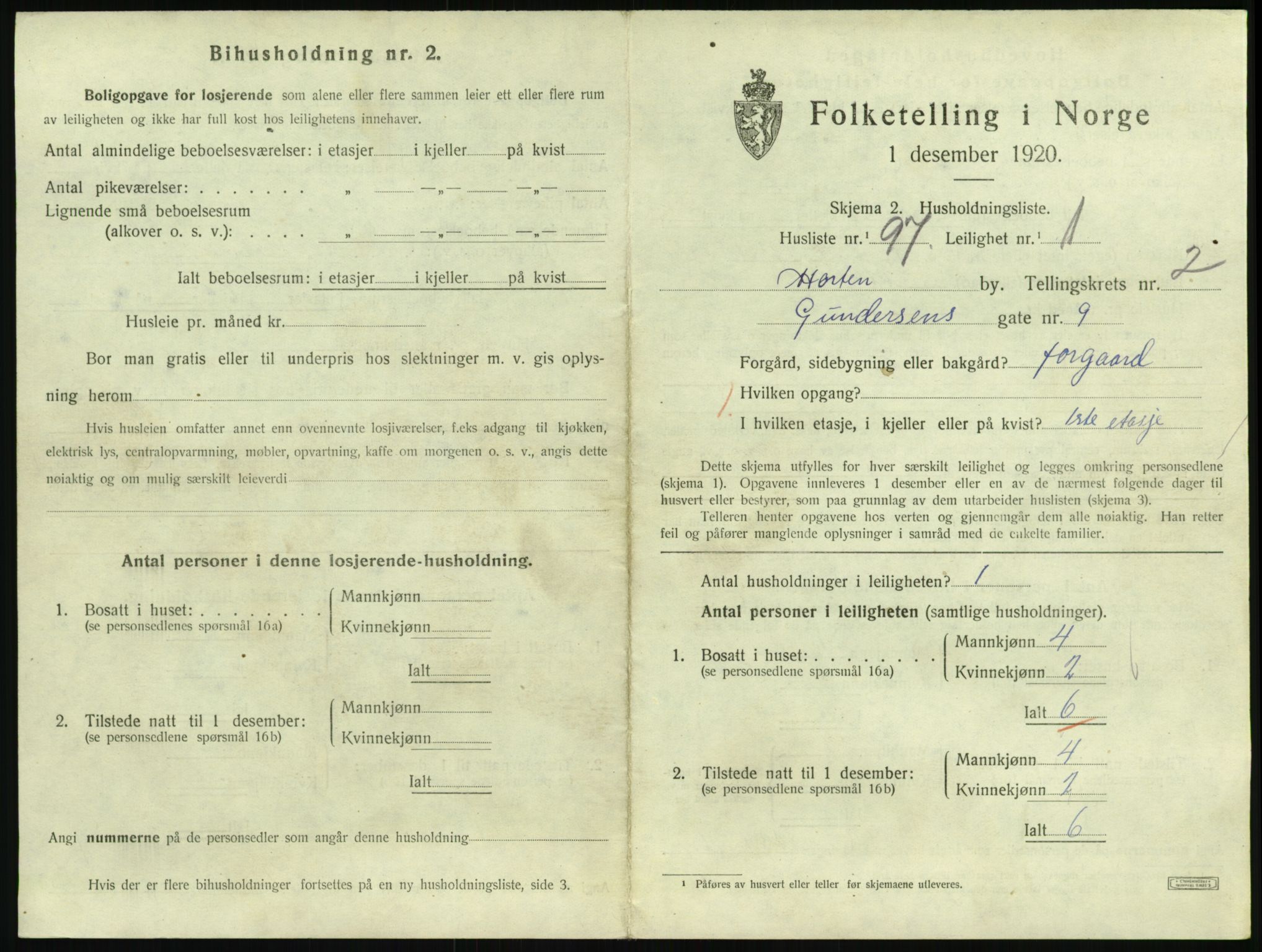 SAKO, Folketelling 1920 for 0703 Horten kjøpstad, 1920, s. 3701