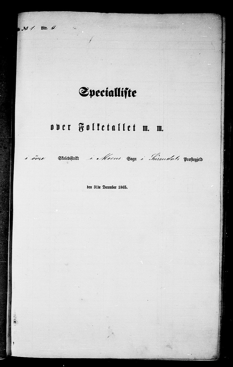 RA, Folketelling 1865 for 1566P Surnadal prestegjeld, 1865, s. 10