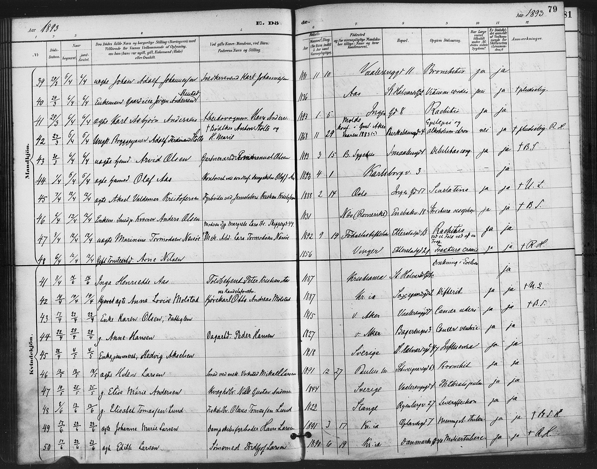 Gamlebyen prestekontor Kirkebøker, AV/SAO-A-10884/F/Fa/L0009: Ministerialbok nr. 9, 1888-1909, s. 79