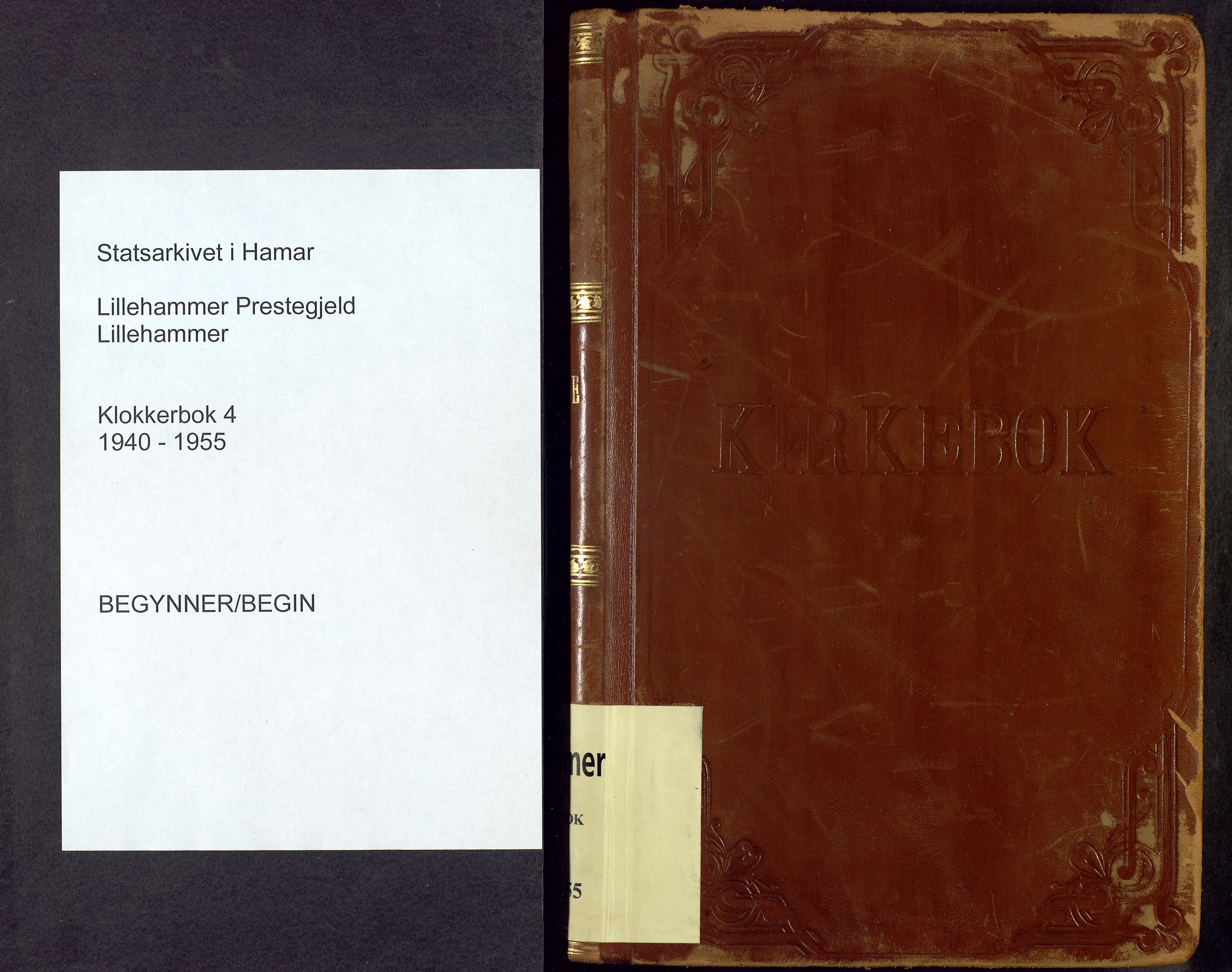 Lillehammer prestekontor, SAH/PREST-088/H/Ha/Hab/L0004: Klokkerbok nr. 4, 1940-1955