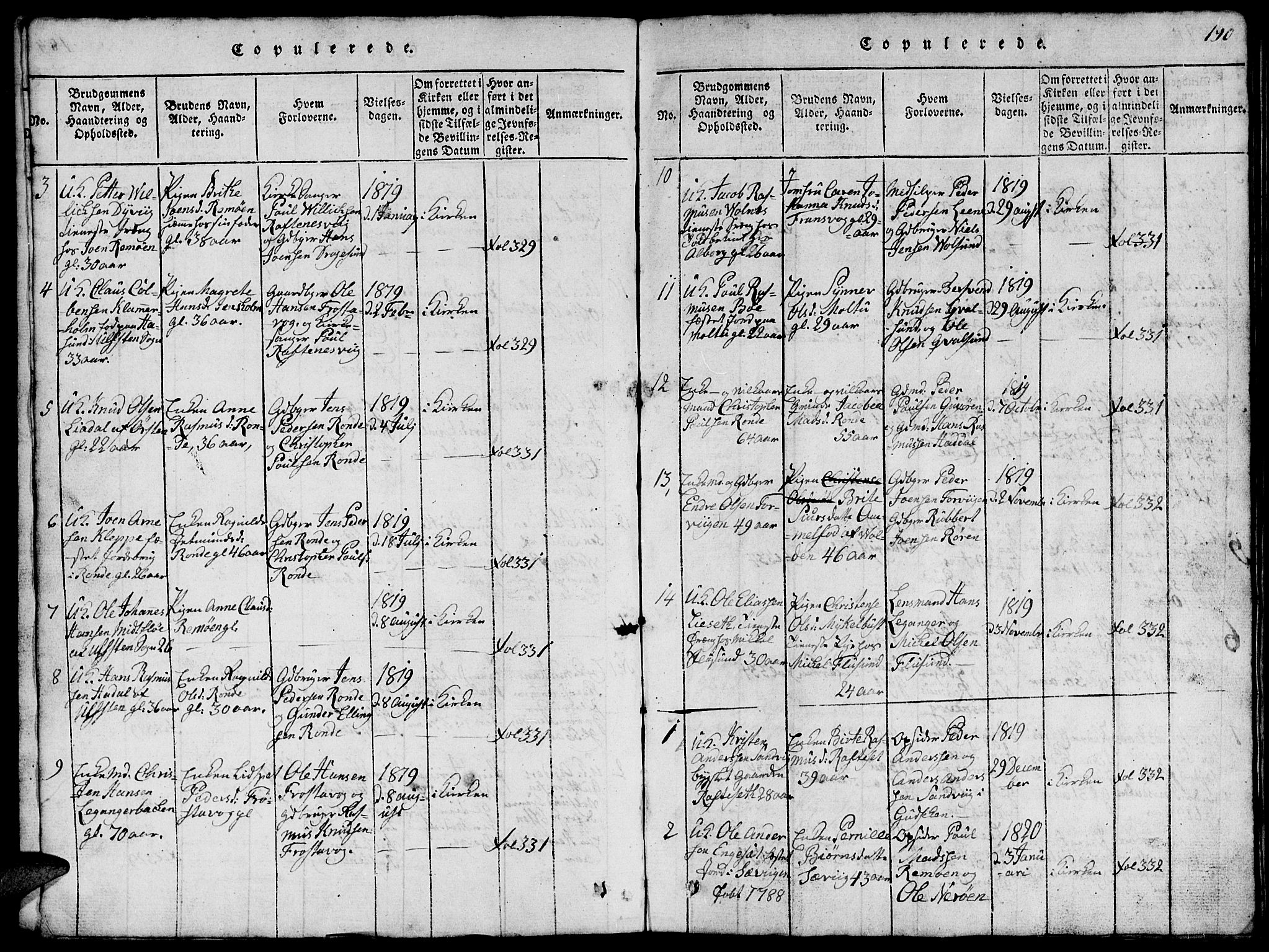 Ministerialprotokoller, klokkerbøker og fødselsregistre - Møre og Romsdal, SAT/A-1454/507/L0078: Klokkerbok nr. 507C01, 1816-1840, s. 190
