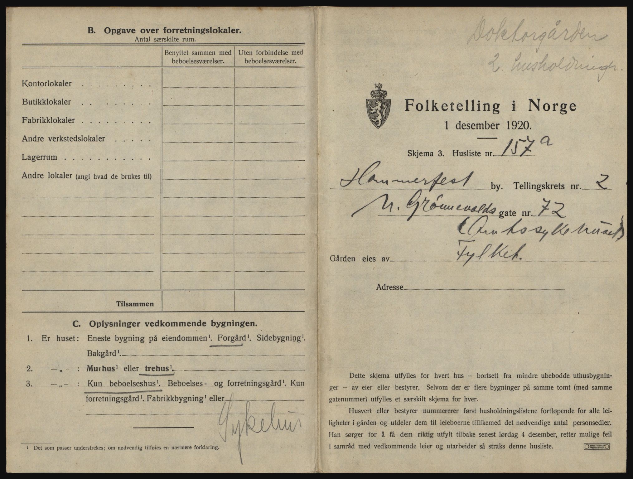 SATØ, Folketelling 1920 for 2001 Hammerfest kjøpstad, 1920, s. 1004