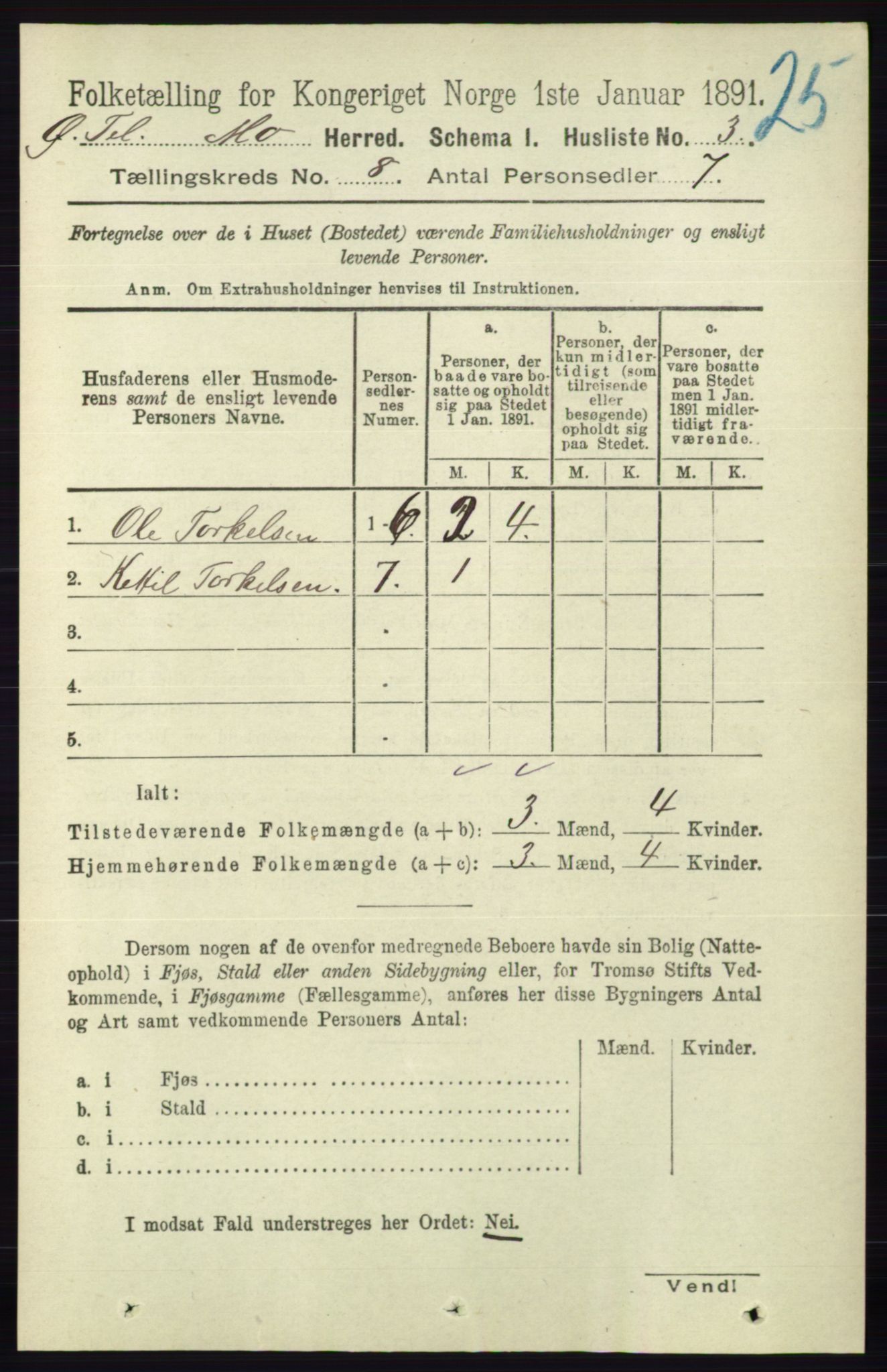 RA, Folketelling 1891 for 0832 Mo herred, 1891, s. 1994