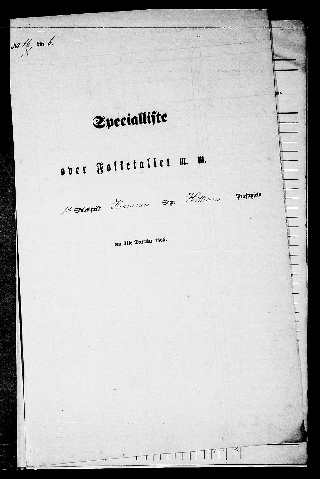 RA, Folketelling 1865 for 1617P Hitra prestegjeld, 1865, s. 307