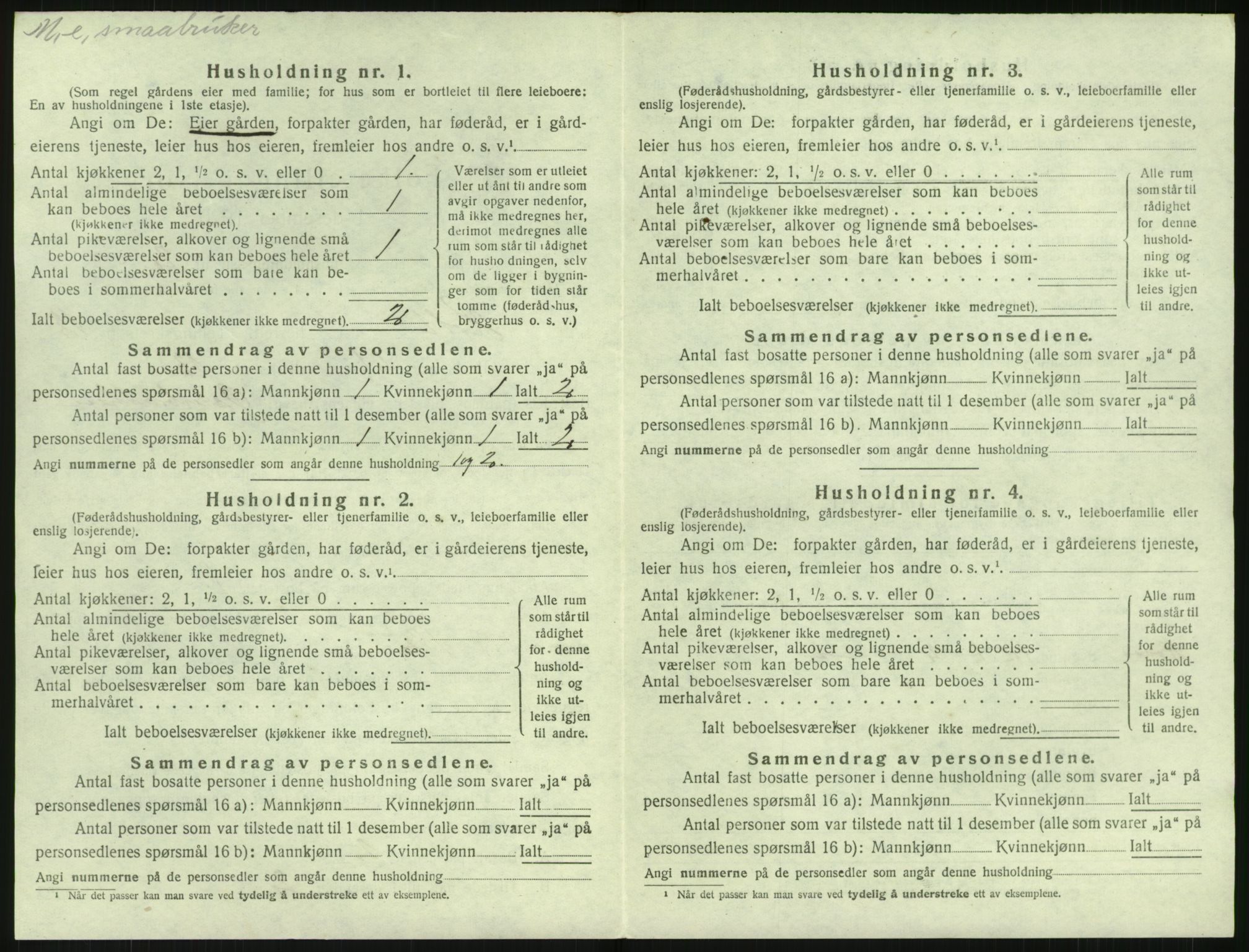 SAK, Folketelling 1920 for 0914 Holt herred, 1920, s. 1359