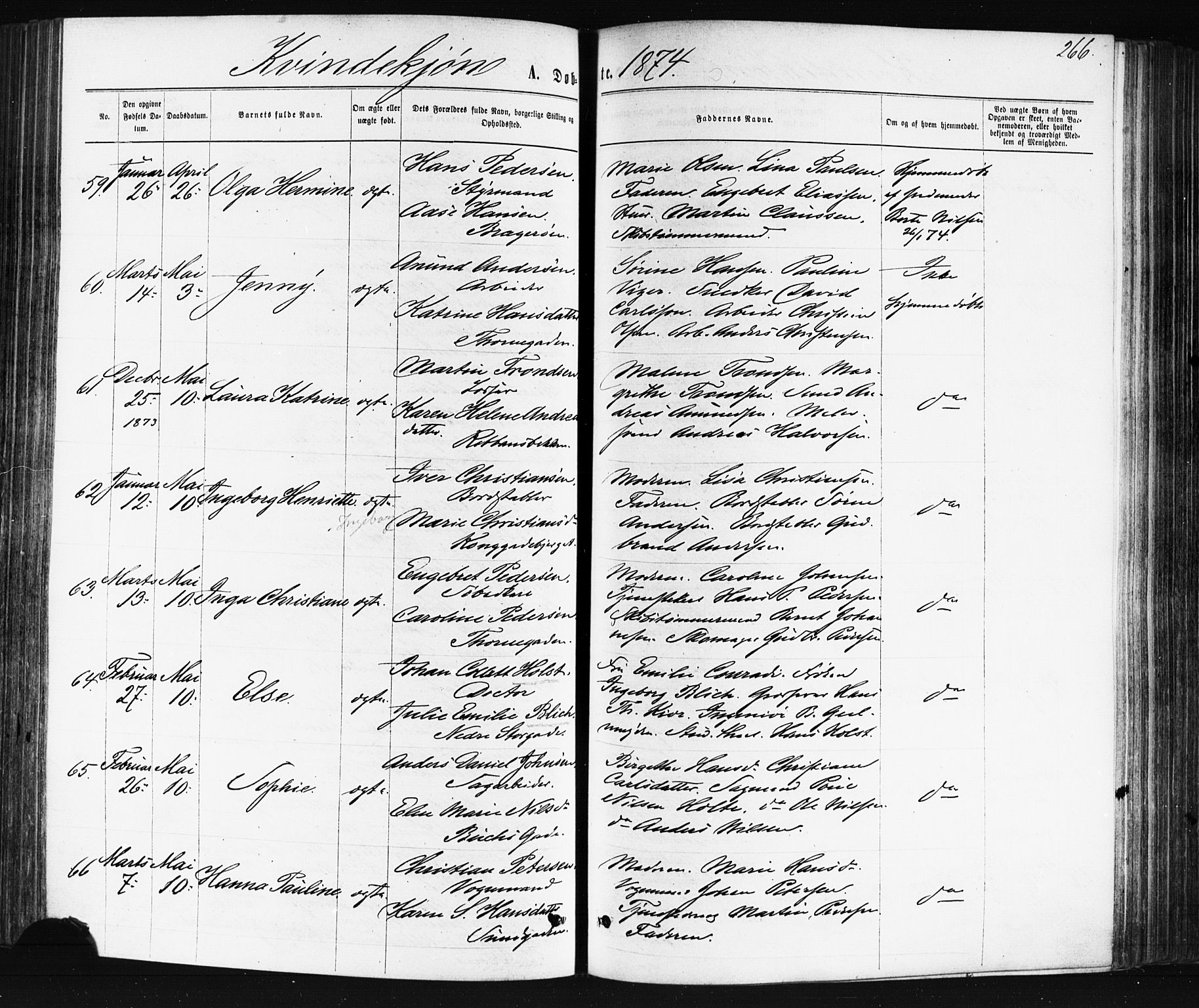 Bragernes kirkebøker, SAKO/A-6/F/Fb/L0004: Ministerialbok nr. II 4, 1869-1875, s. 266