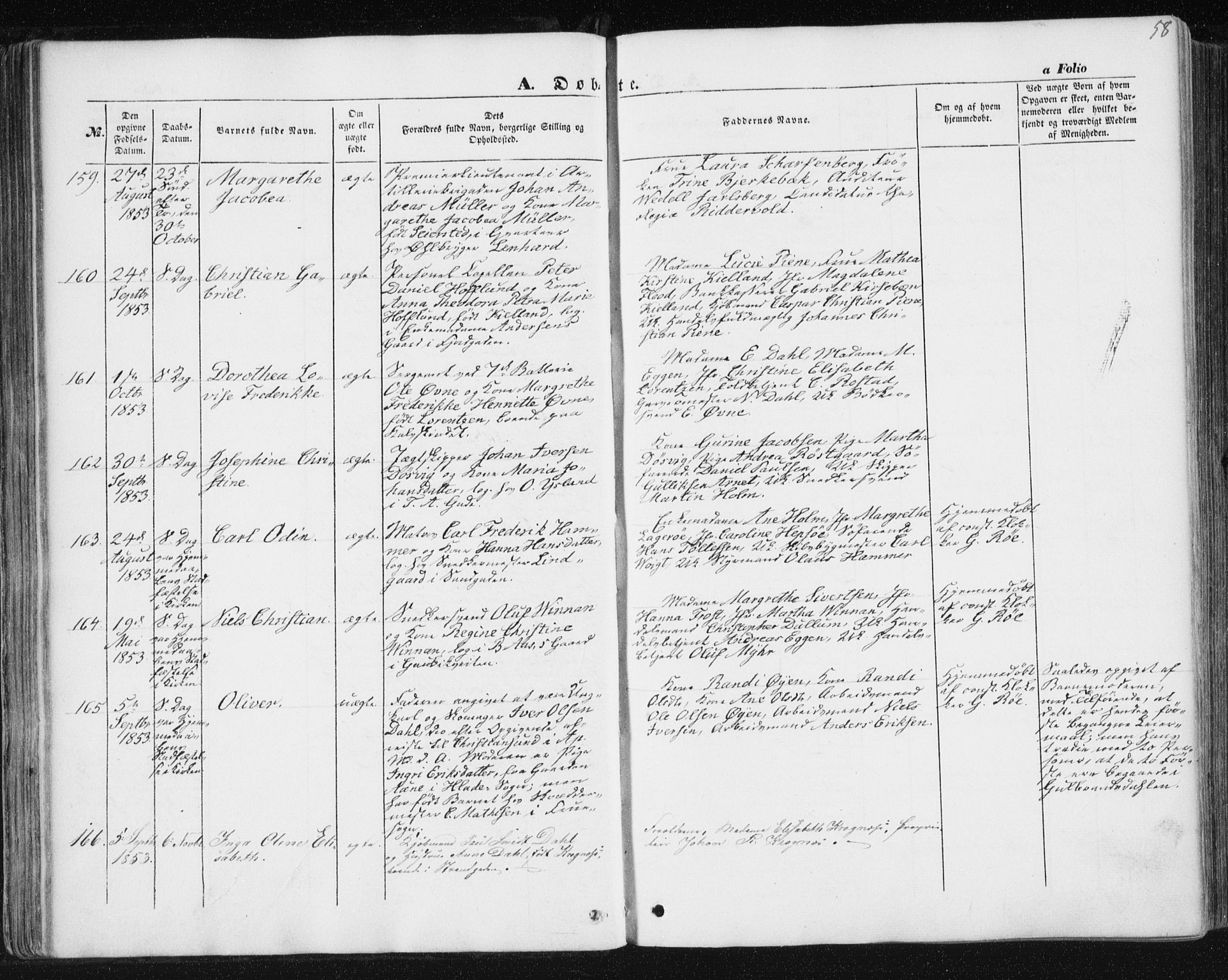 Ministerialprotokoller, klokkerbøker og fødselsregistre - Sør-Trøndelag, AV/SAT-A-1456/602/L0112: Ministerialbok nr. 602A10, 1848-1859, s. 58