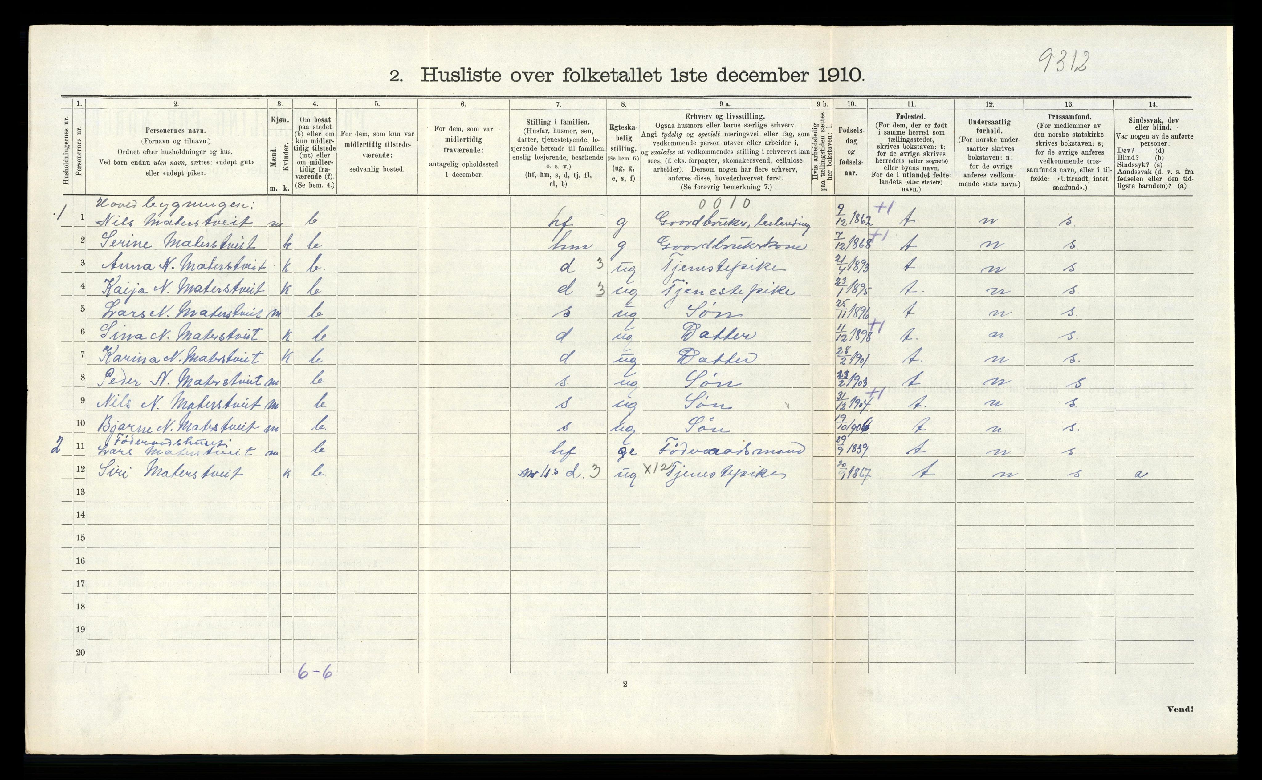 RA, Folketelling 1910 for 1212 Skånevik herred, 1910, s. 324