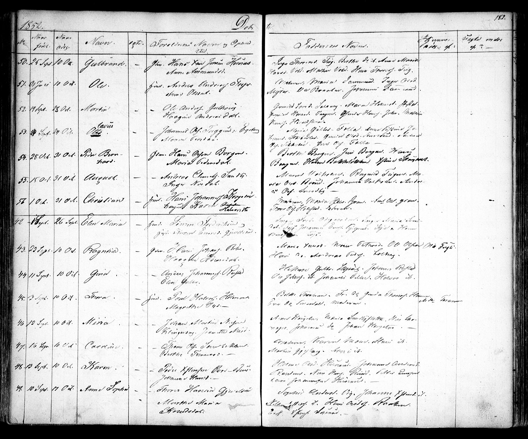 Enebakk prestekontor Kirkebøker, SAO/A-10171c/F/Fa/L0009: Ministerialbok nr. I 9, 1832-1861, s. 182
