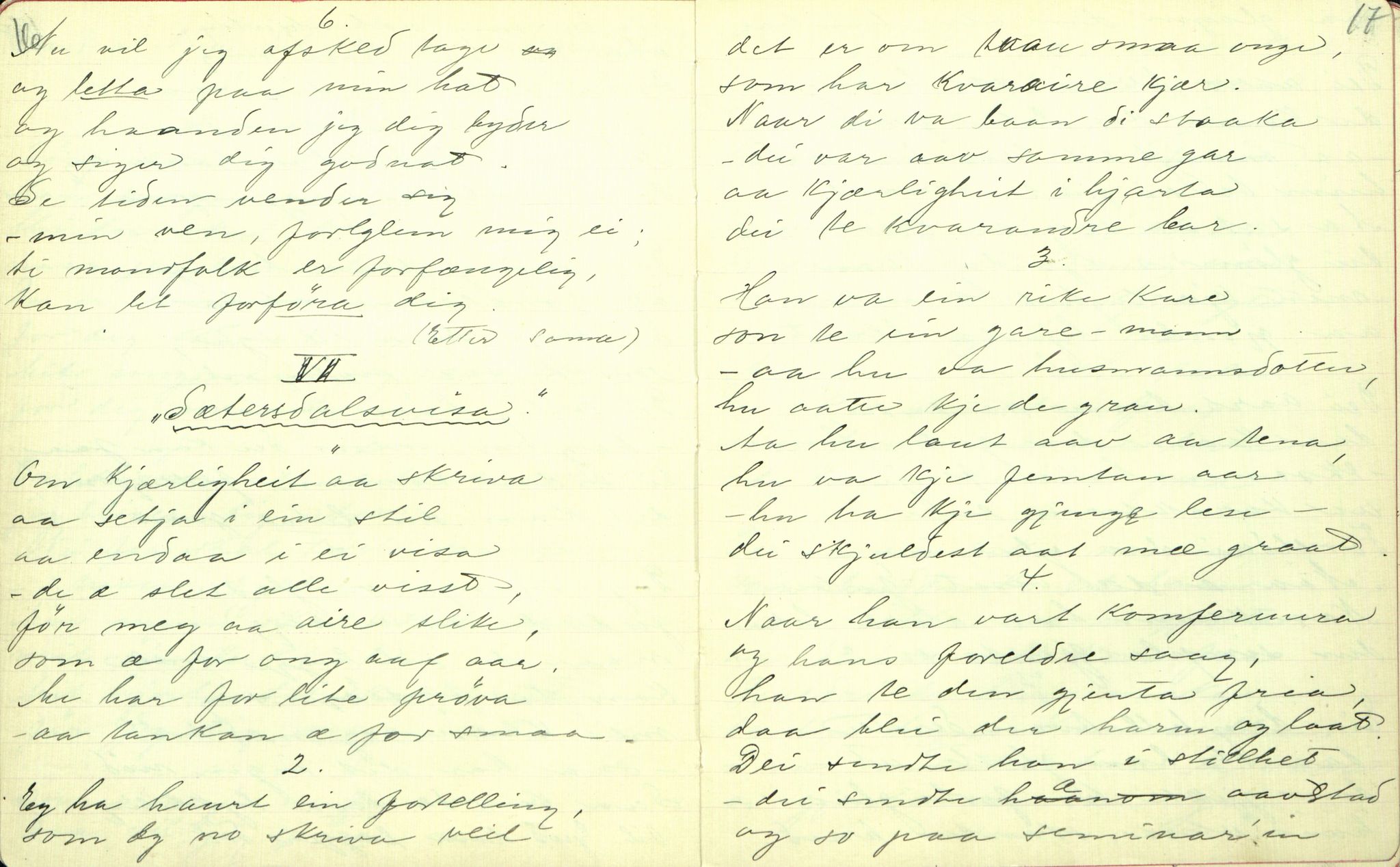 Rikard Berge, TEMU/TGM-A-1003/F/L0001/0022: 001-030 Innholdslister / 18. Plebei-visur (Laagfolkeleg poesi, skilingsdikt), 1902, s. 16-17
