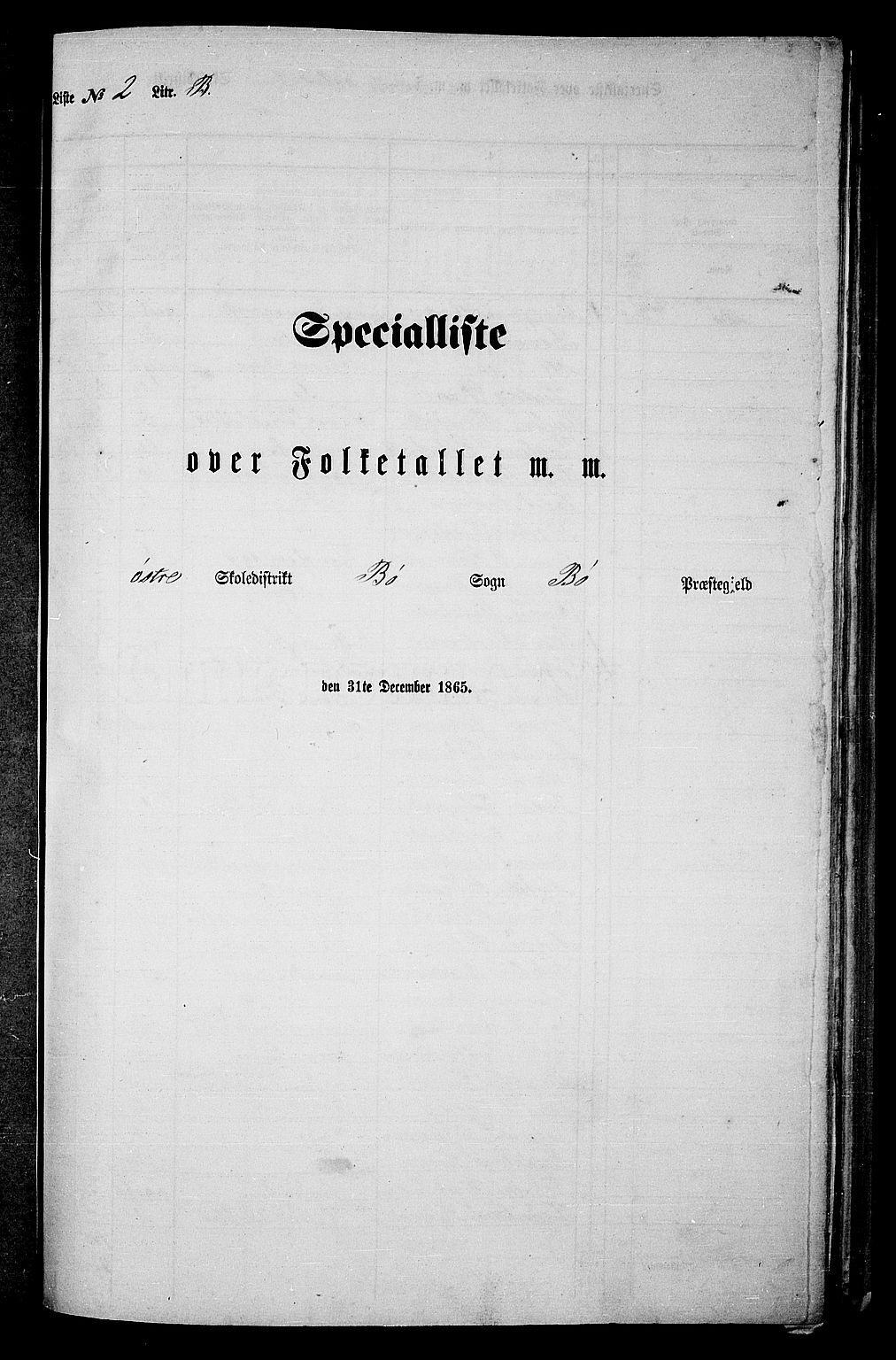 RA, Folketelling 1865 for 1867P Bø prestegjeld, 1865, s. 44