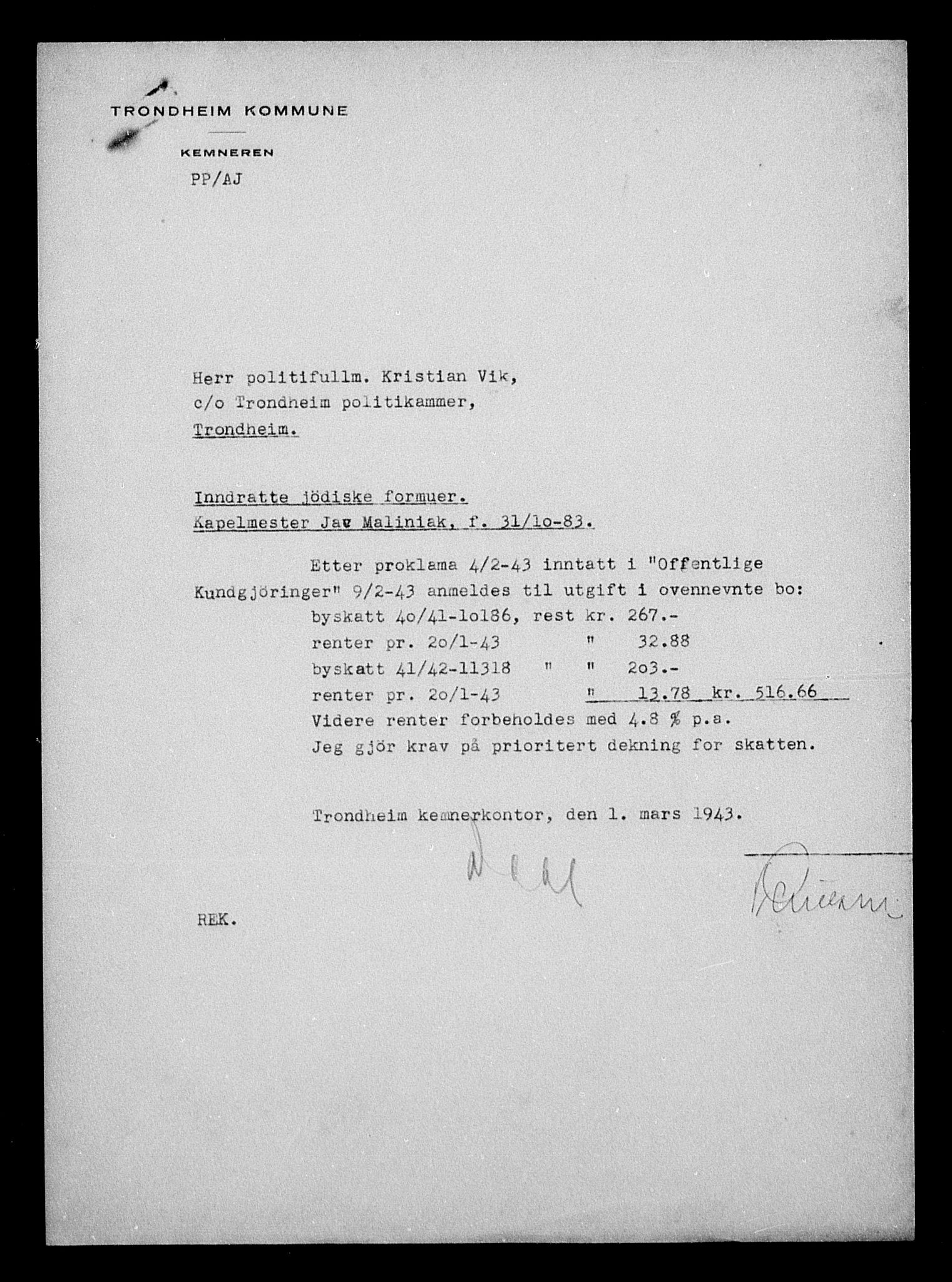 Justisdepartementet, Tilbakeføringskontoret for inndratte formuer, AV/RA-S-1564/H/Hc/Hca/L0903: --, 1945-1947, s. 555