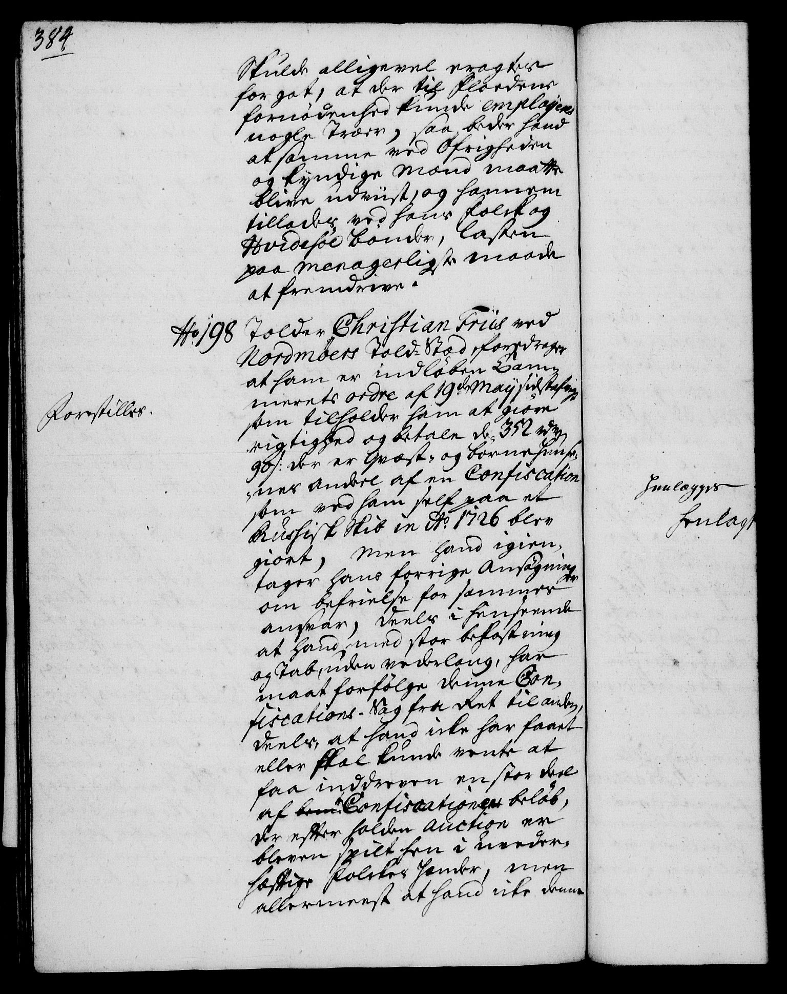 Rentekammeret, Kammerkanselliet, AV/RA-EA-3111/G/Gh/Gha/L0018: Norsk ekstraktmemorialprotokoll (merket RK 53.63), 1735-1736, s. 384