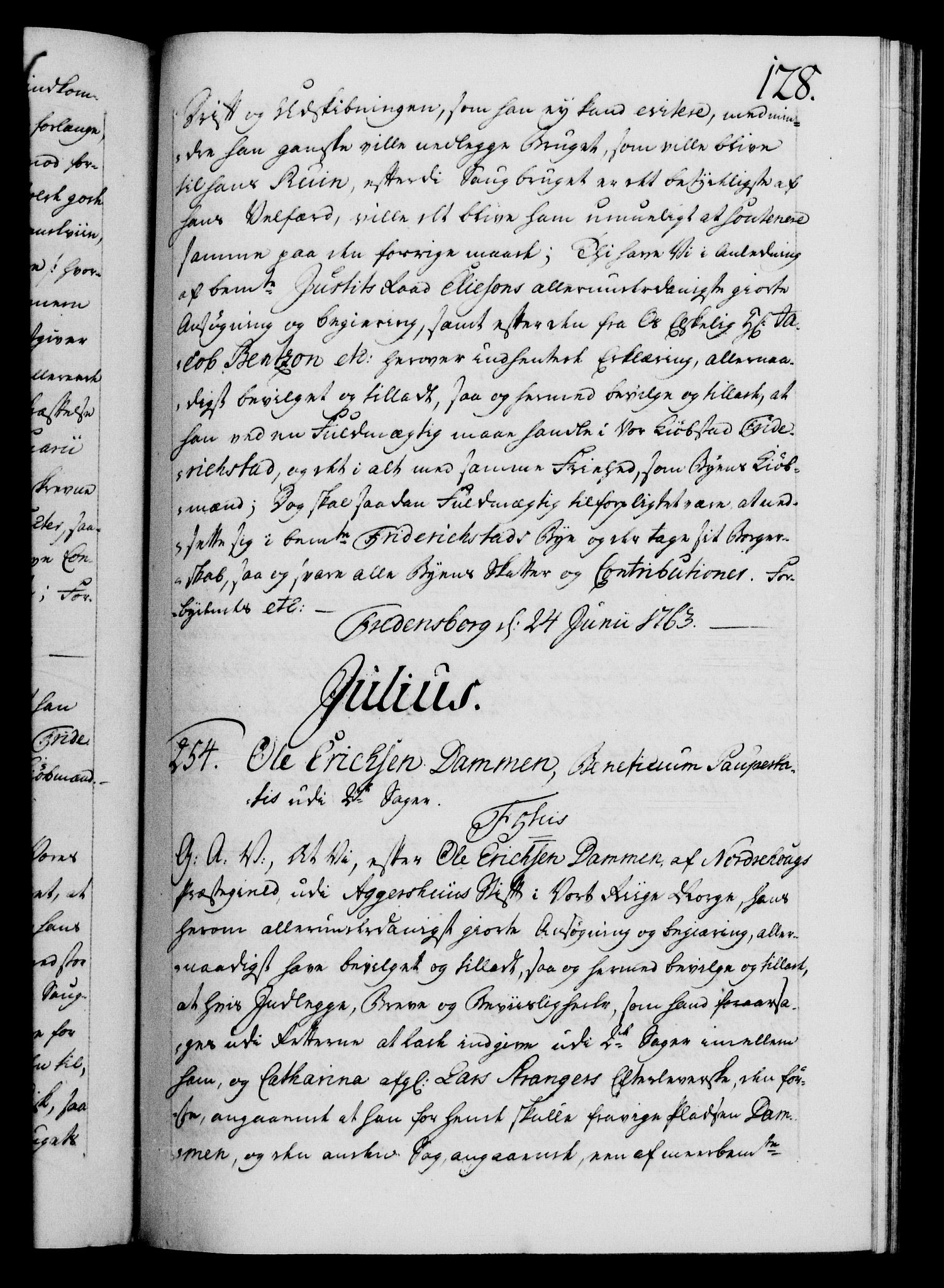 Danske Kanselli 1572-1799, RA/EA-3023/F/Fc/Fca/Fcaa/L0042: Norske registre, 1763-1766, s. 128a