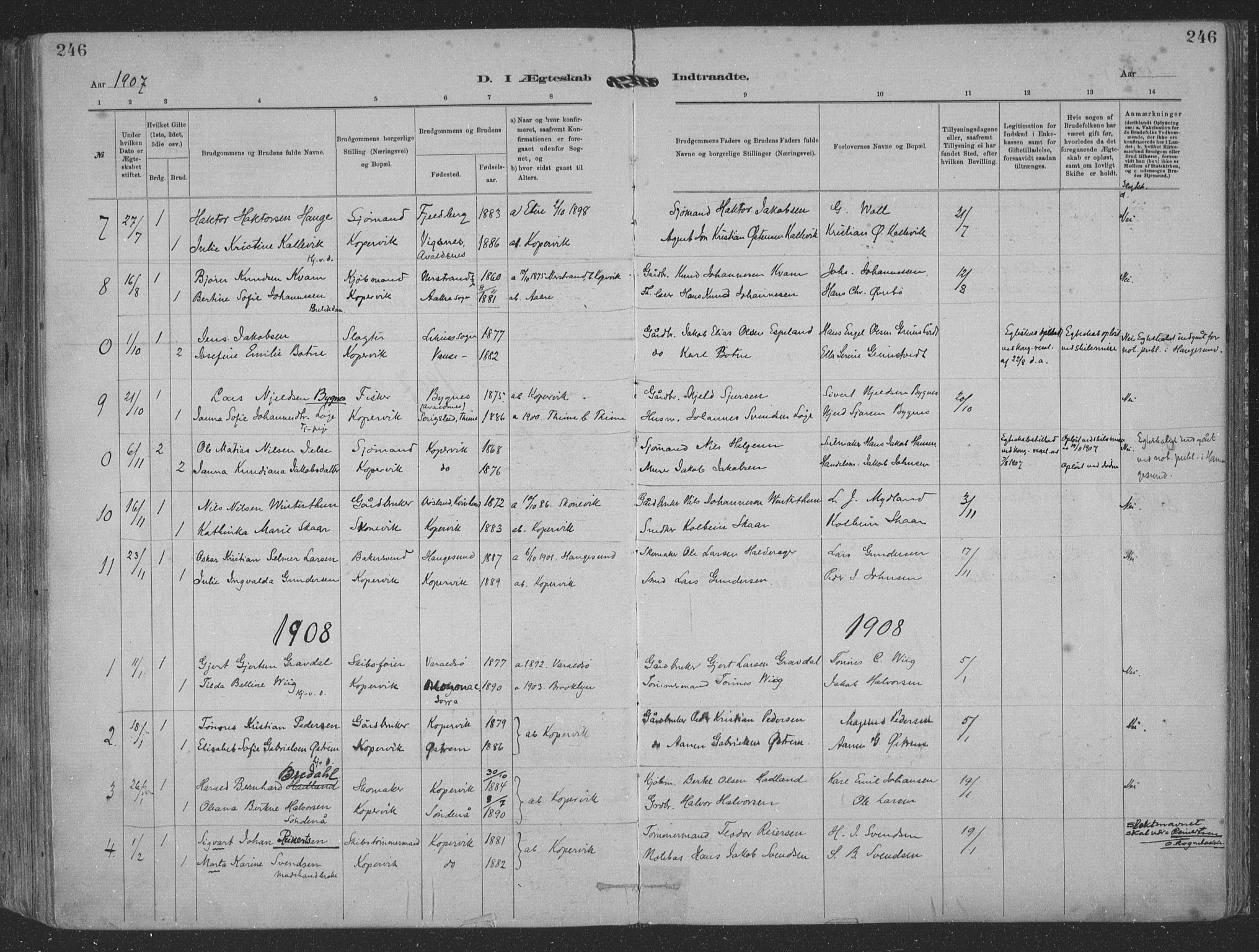 Kopervik sokneprestkontor, AV/SAST-A-101850/H/Ha/Haa/L0001: Ministerialbok nr. A 1, 1880-1919, s. 246