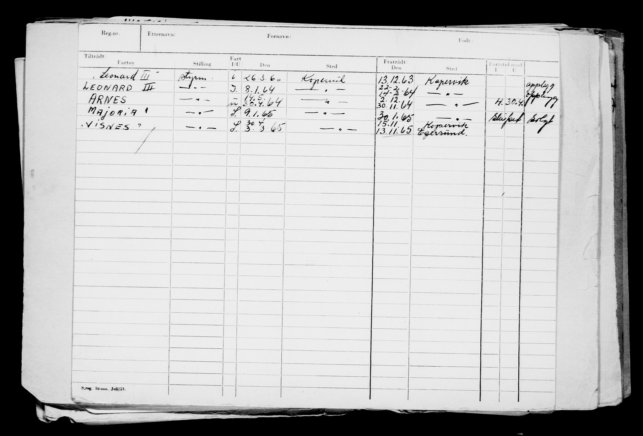 Direktoratet for sjømenn, RA/S-3545/G/Gb/L0115: Hovedkort, 1913, s. 90