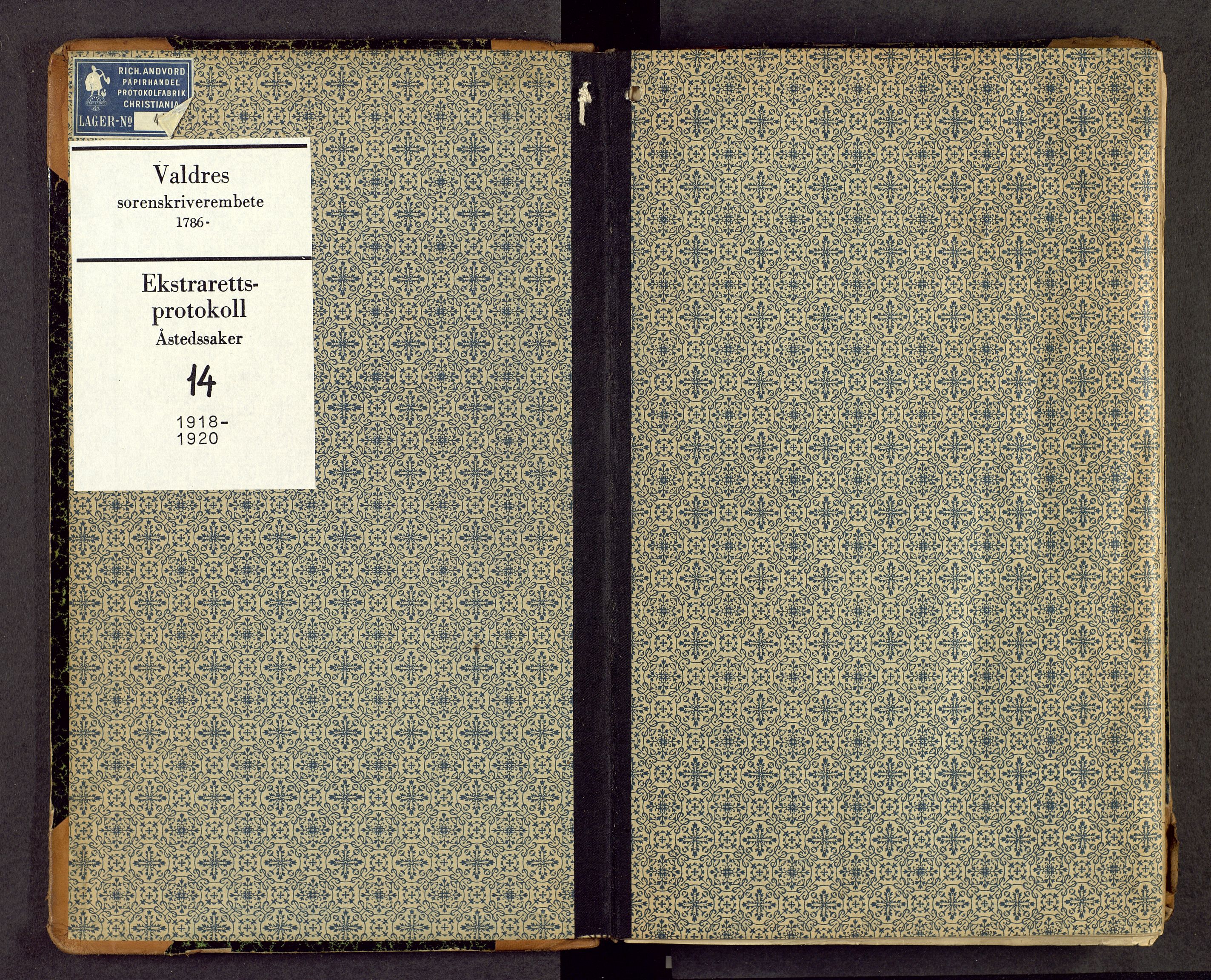 Valdres sorenskriveri, SAH/TING-016/G/Gd/L0014: Åstedsprotokoll, 1918-1920