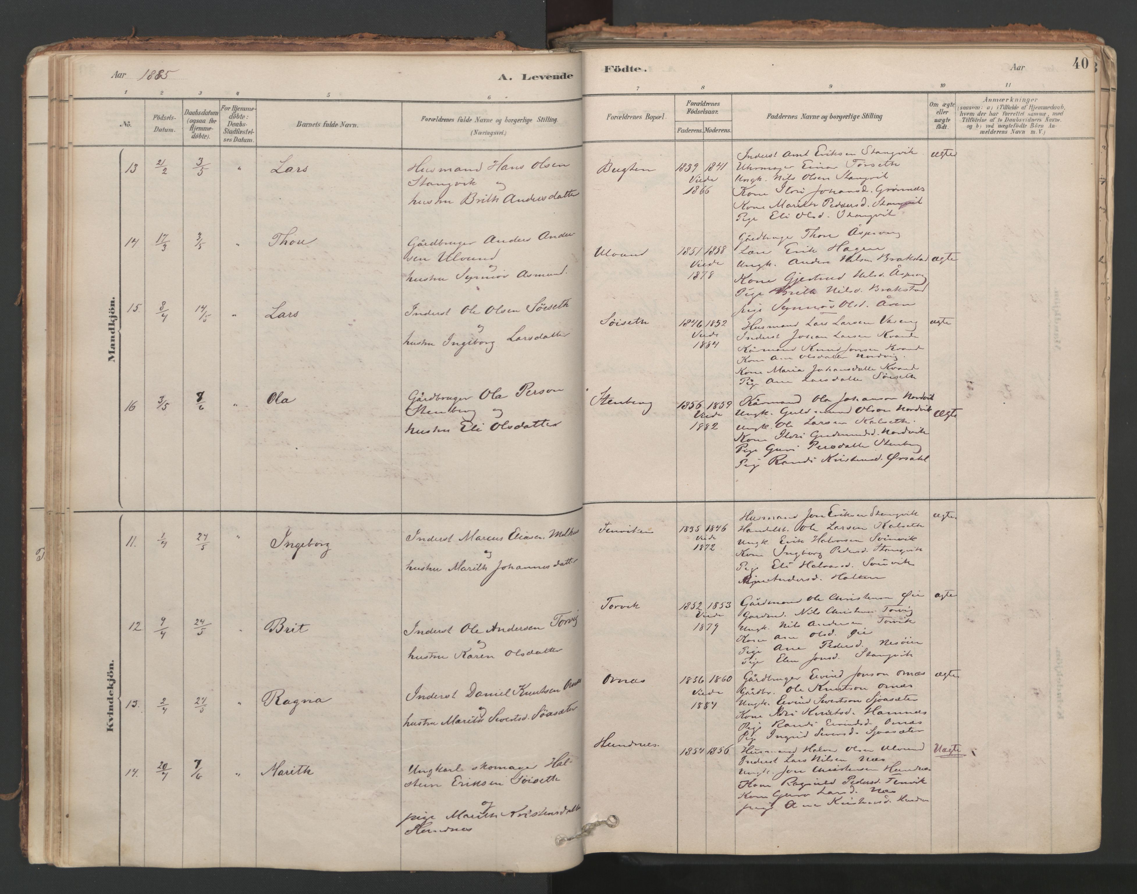 Ministerialprotokoller, klokkerbøker og fødselsregistre - Møre og Romsdal, AV/SAT-A-1454/592/L1029: Ministerialbok nr. 592A07, 1879-1902, s. 40