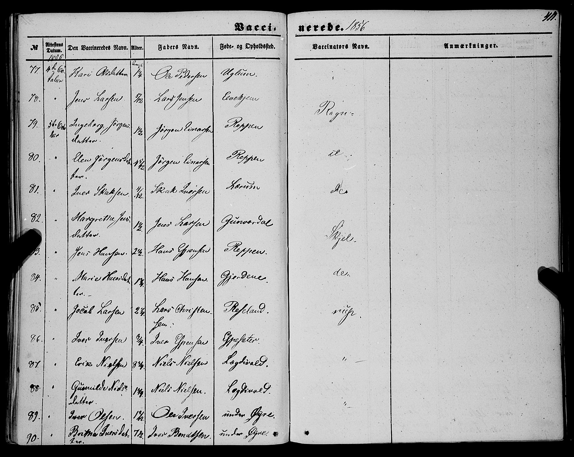 Sogndal sokneprestembete, AV/SAB-A-81301/H/Haa/Haaa/L0012II: Ministerialbok nr. A 12II, 1847-1877, s. 411