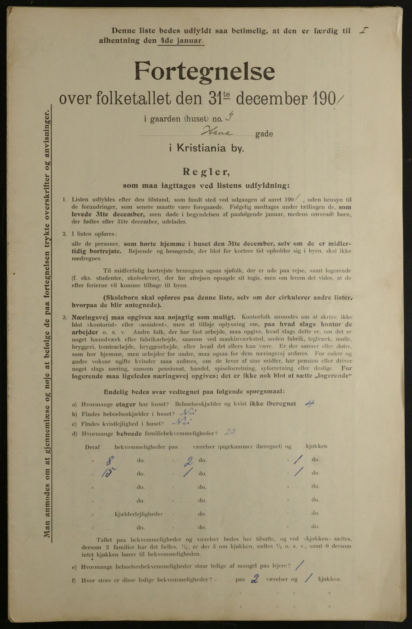 OBA, Kommunal folketelling 31.12.1901 for Kristiania kjøpstad, 1901, s. 5408