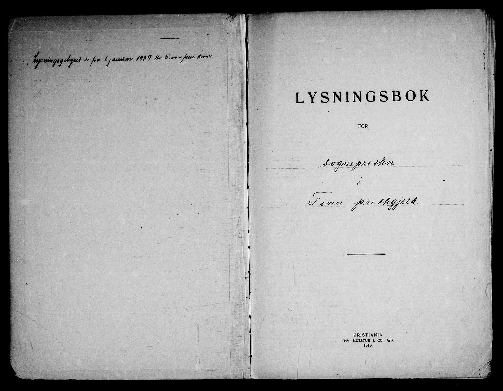 Tinn kirkebøker, SAKO/A-308/H/Ha/L0002: Lysningsprotokoll nr. 2, 1919-1969