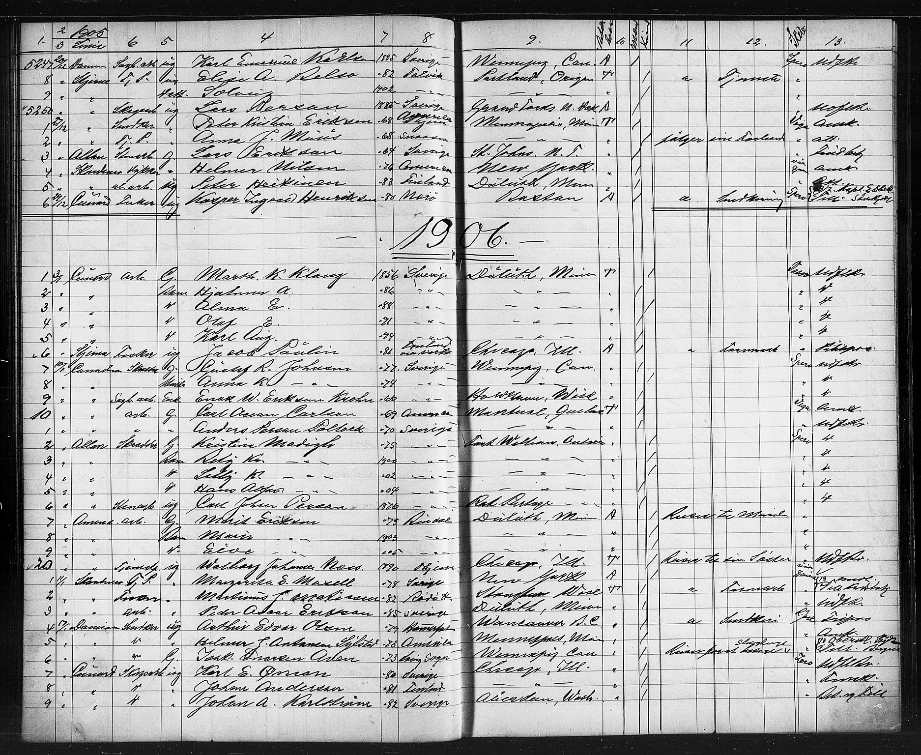 Trondheim politikammer, AV/SAT-A-1887/1/32/L0013: Emigrantprotokoll XII, 1904-1907
