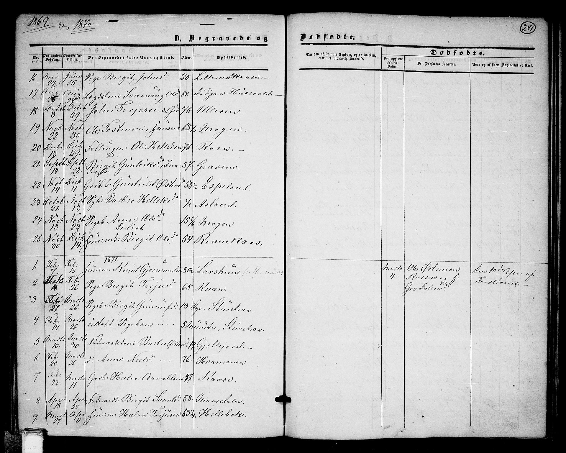Tinn kirkebøker, AV/SAKO-A-308/G/Ga/L0002: Klokkerbok nr. I 2, 1851-1883, s. 241