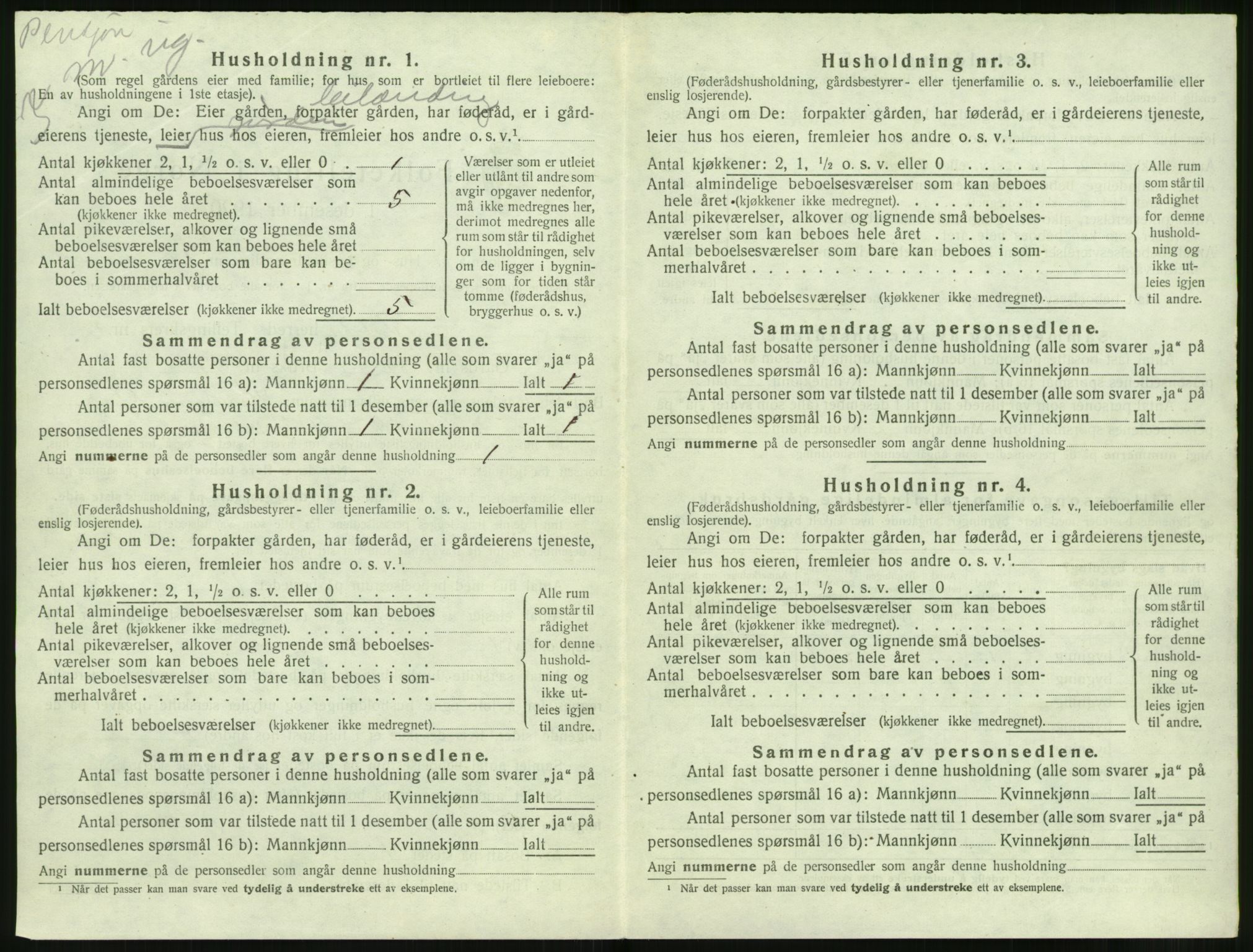 SAT, Folketelling 1920 for 1519 Volda herred, 1920, s. 1279