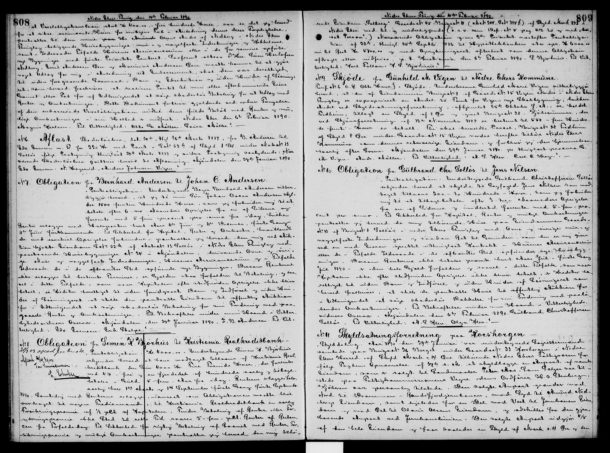 Eiker, Modum og Sigdal sorenskriveri, SAKO/A-123/G/Ga/Gaa/L0020: Pantebok nr. I 20, 1887-1891, s. 808-809