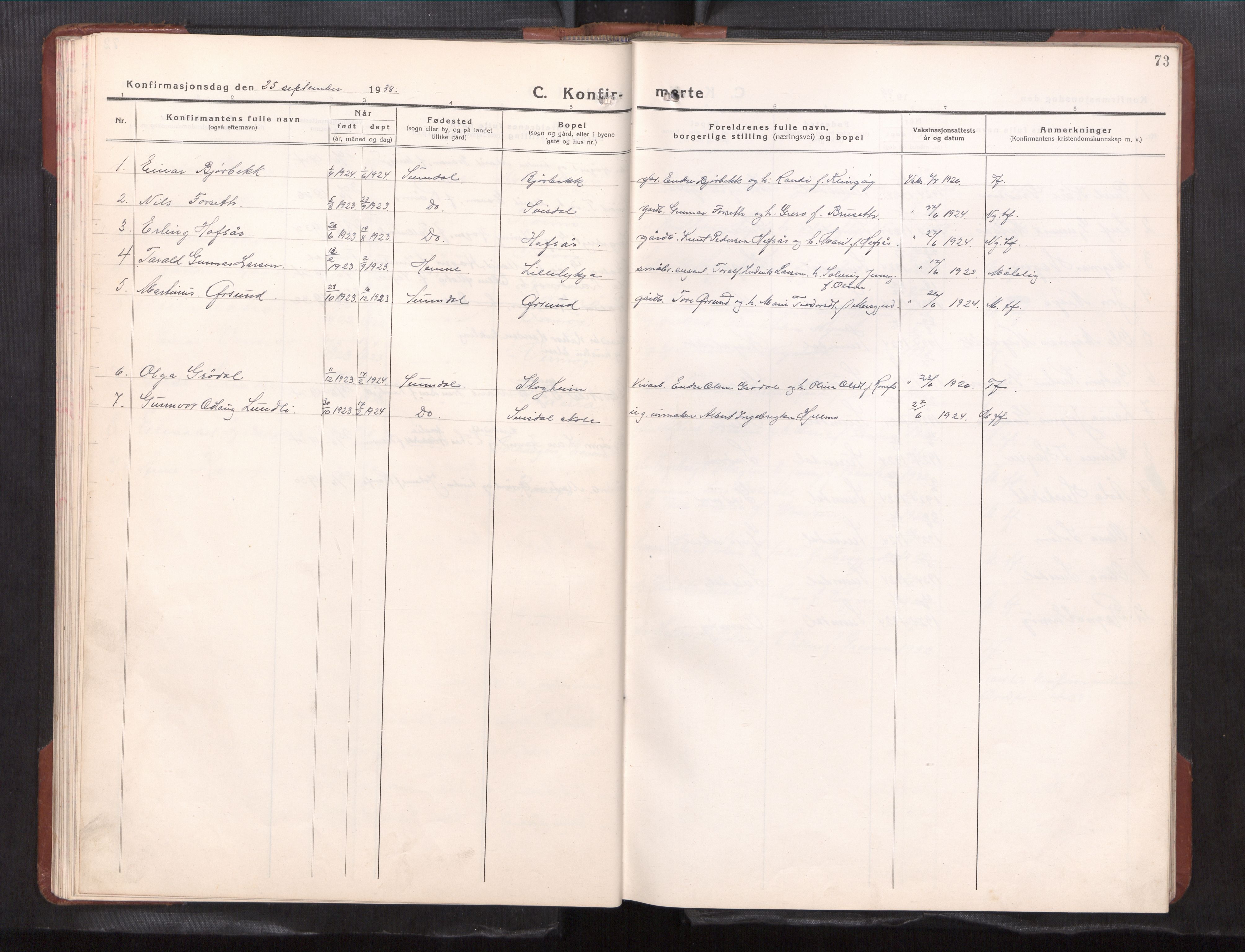 Ministerialprotokoller, klokkerbøker og fødselsregistre - Møre og Romsdal, AV/SAT-A-1454/591/L1021: Klokkerbok nr. 591---, 1930-1971, s. 73