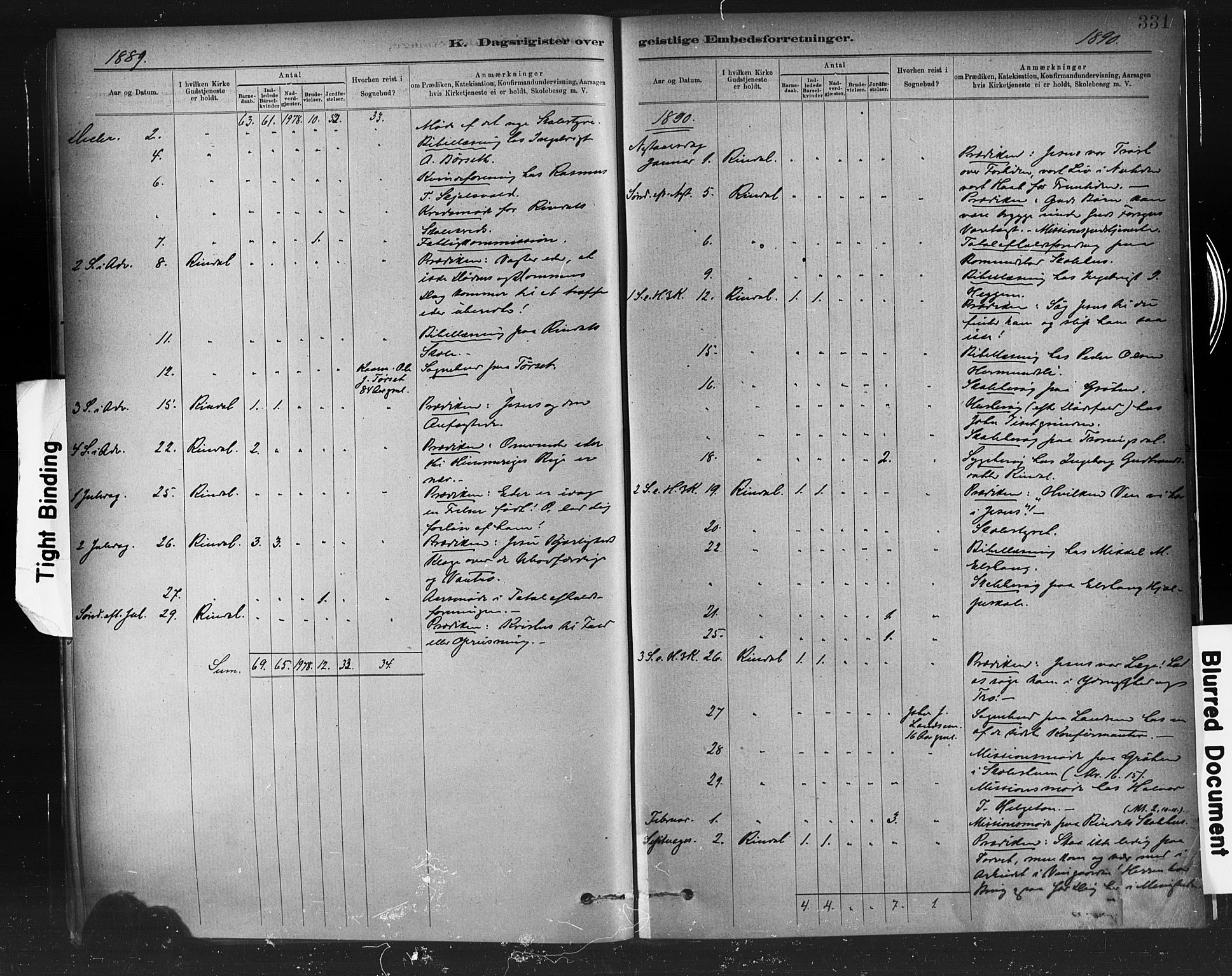 Ministerialprotokoller, klokkerbøker og fødselsregistre - Møre og Romsdal, AV/SAT-A-1454/598/L1069: Ministerialbok nr. 598A03, 1882-1895, s. 331