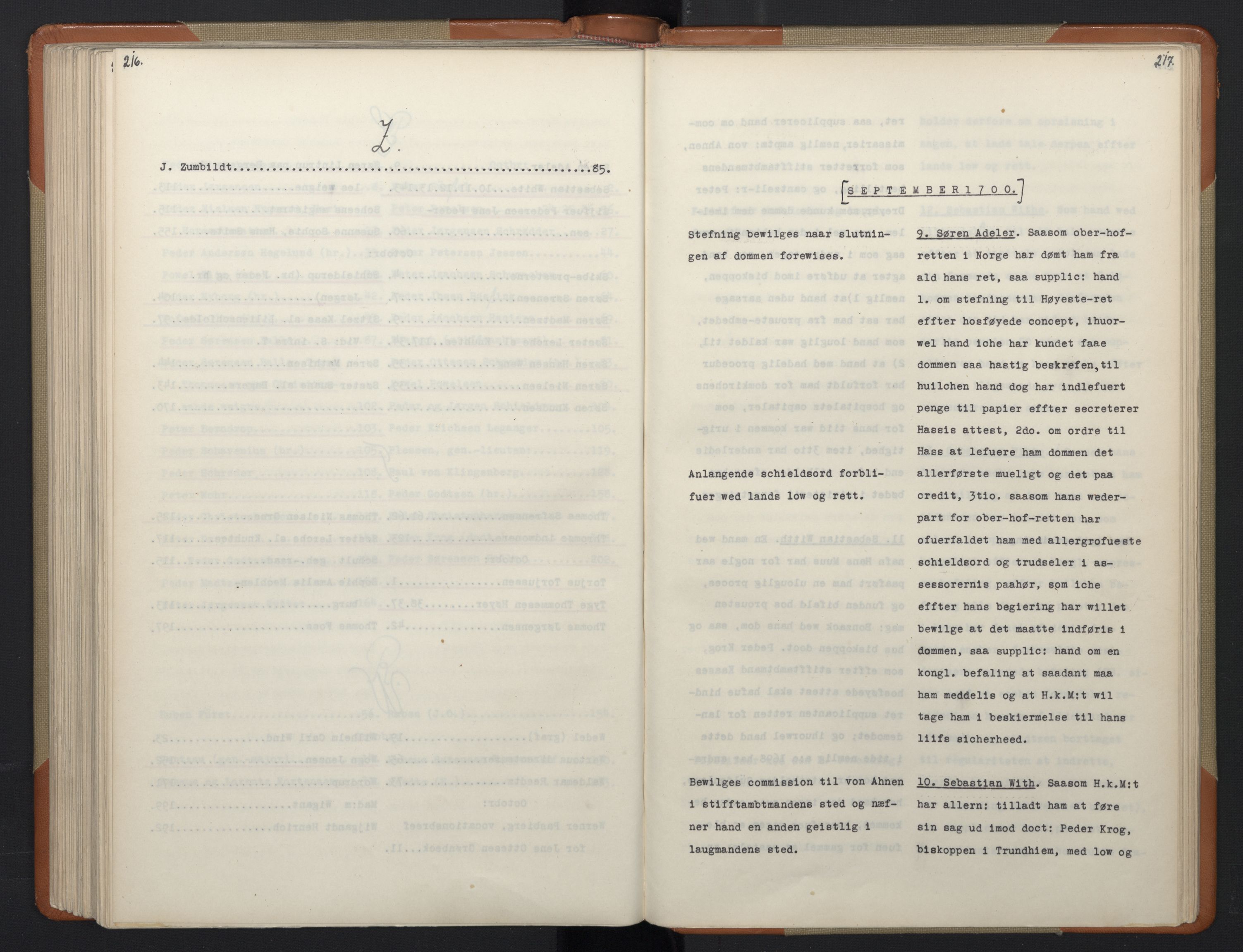 Avskriftsamlingen, AV/RA-EA-4022/F/Fa/L0068: Supplikker, 1699-1700, s. 201