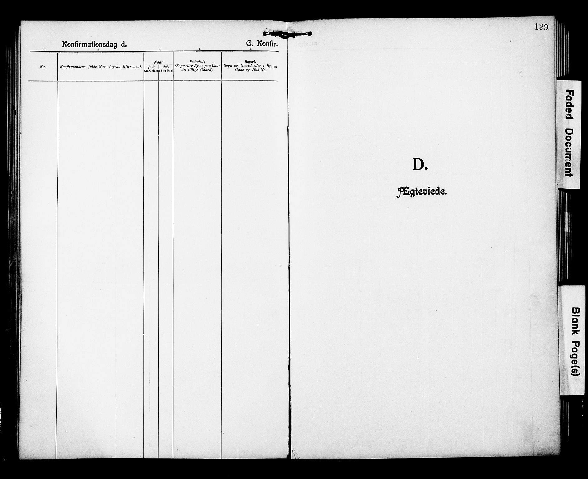 Ministerialprotokoller, klokkerbøker og fødselsregistre - Nordland, AV/SAT-A-1459/850/L0709: Ministerialbok nr. 850A01, 1899-1909, s. 129