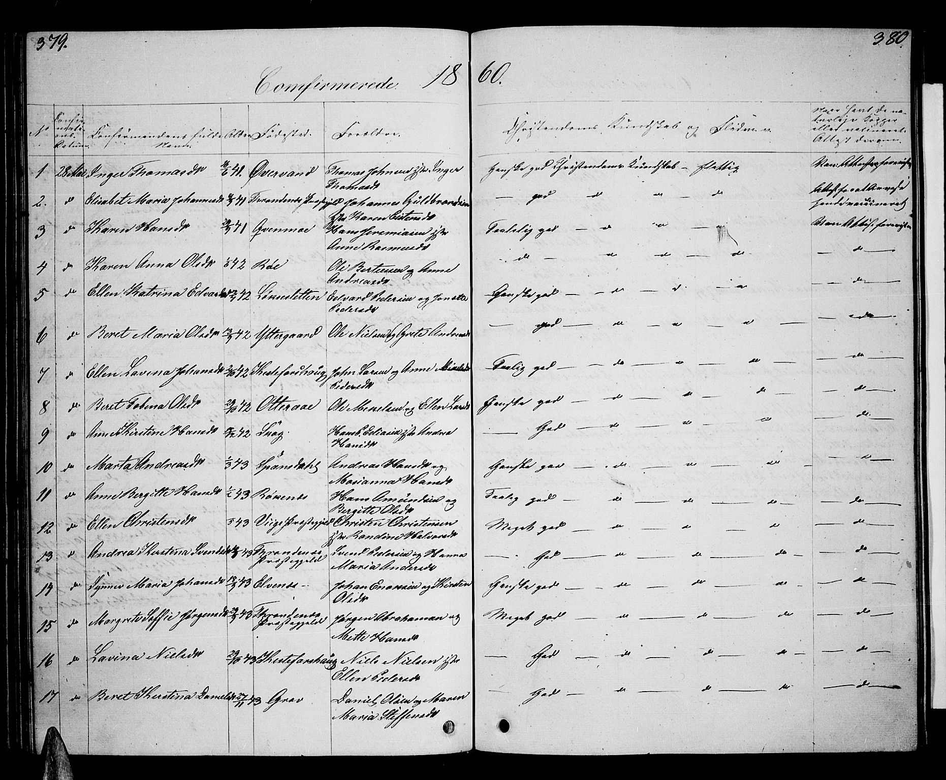 Ibestad sokneprestembete, AV/SATØ-S-0077/H/Ha/Hab/L0004klokker: Klokkerbok nr. 4, 1852-1860, s. 379-380