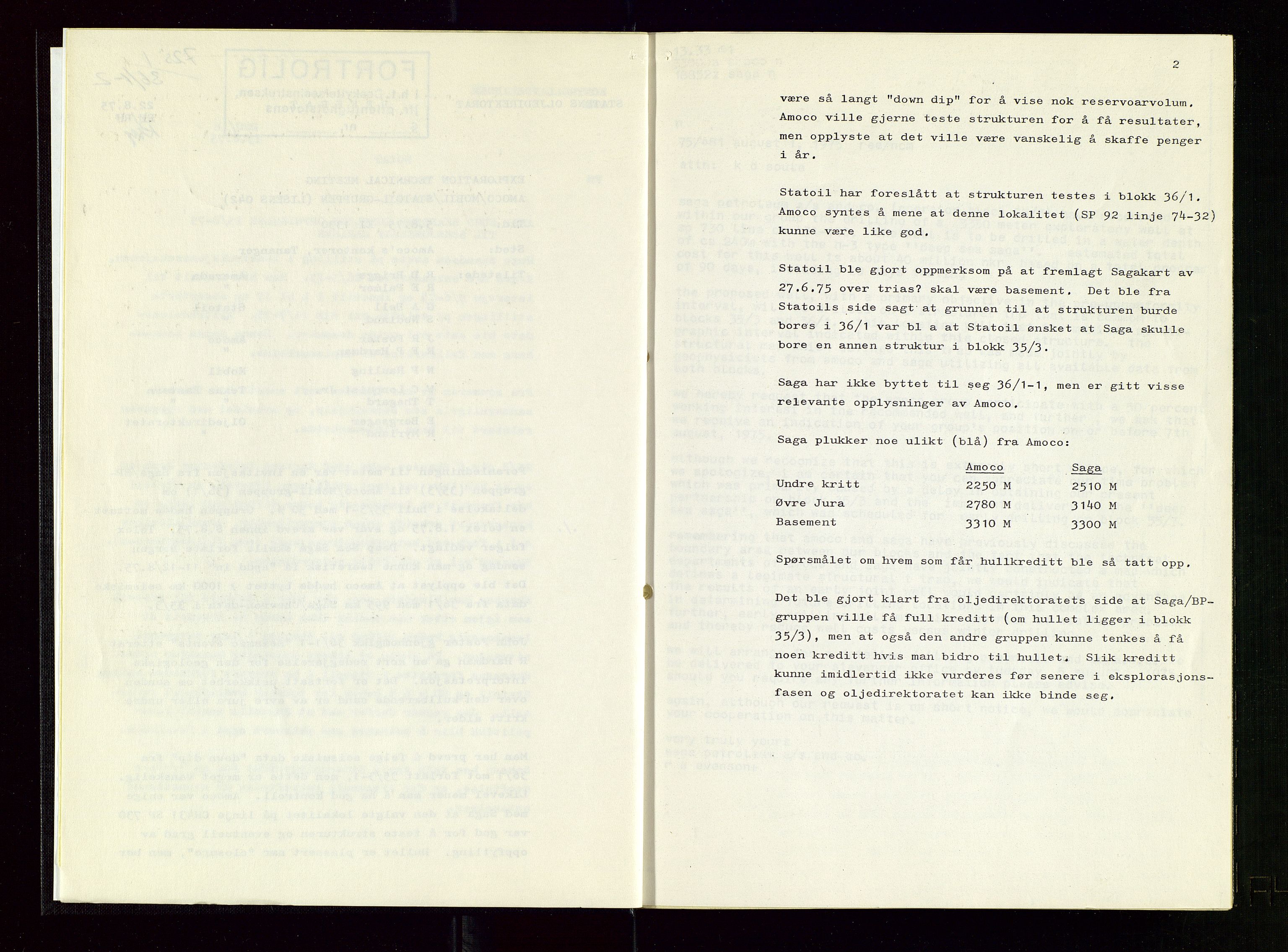 Oljedirektoratet, AV/SAST-A-101366/Aa/L0005: Referatprotokoller, 1975