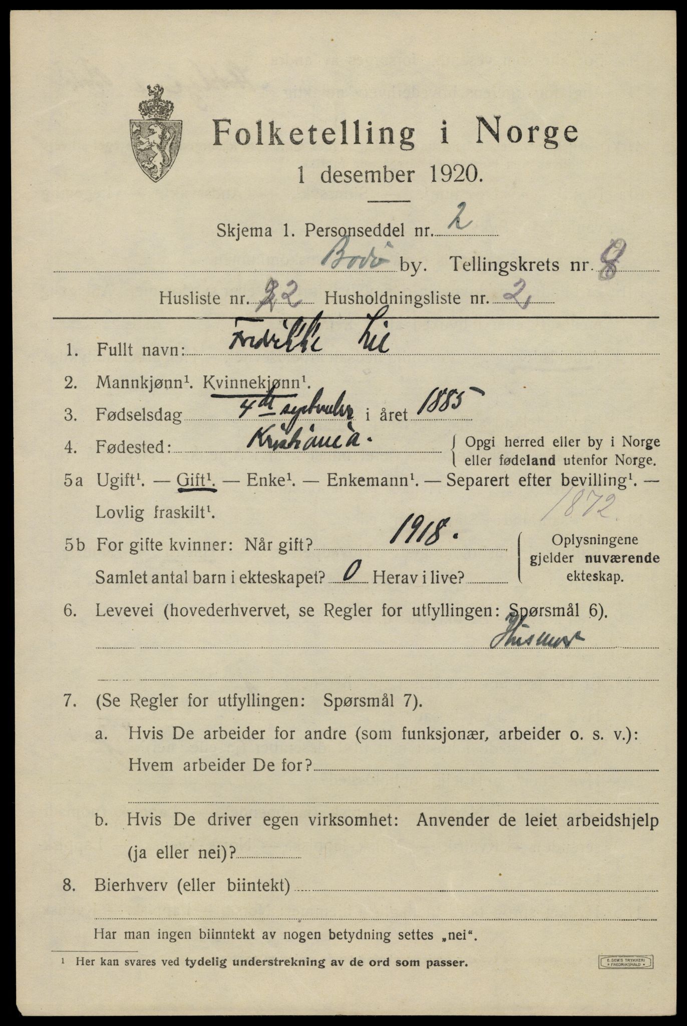SAT, Folketelling 1920 for 1804 Bodø kjøpstad, 1920, s. 12679