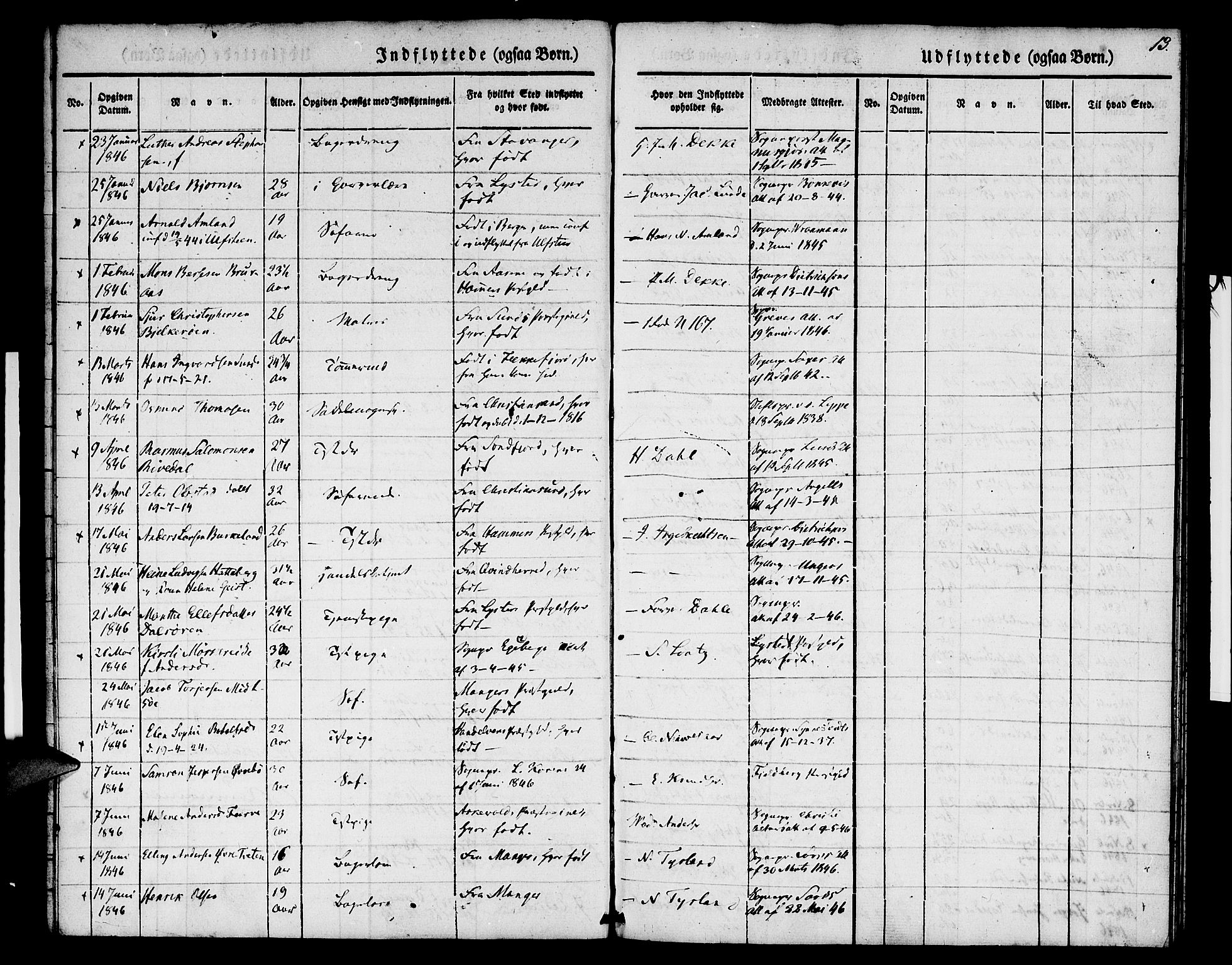 Nykirken Sokneprestembete, AV/SAB-A-77101/H/Hab: Klokkerbok nr. F 1, 1837-1859, s. 13