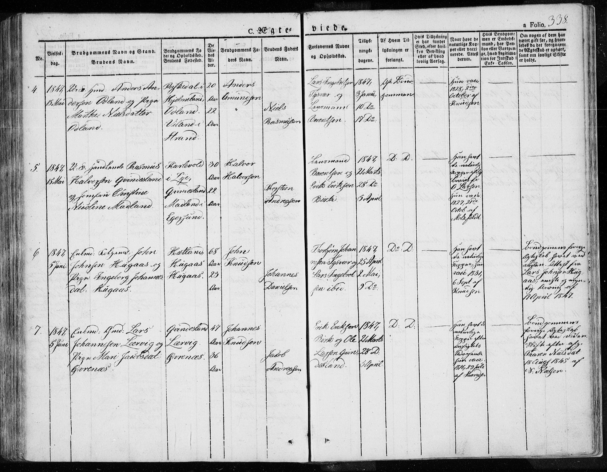 Tysvær sokneprestkontor, AV/SAST-A -101864/H/Ha/Haa/L0001: Ministerialbok nr. A 1.1, 1831-1856, s. 338