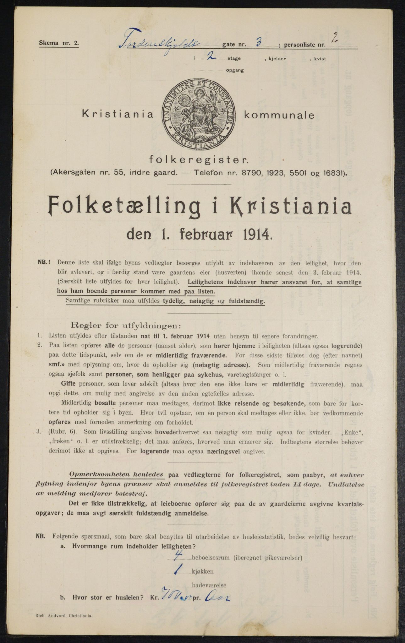 OBA, Kommunal folketelling 1.2.1914 for Kristiania, 1914, s. 114573