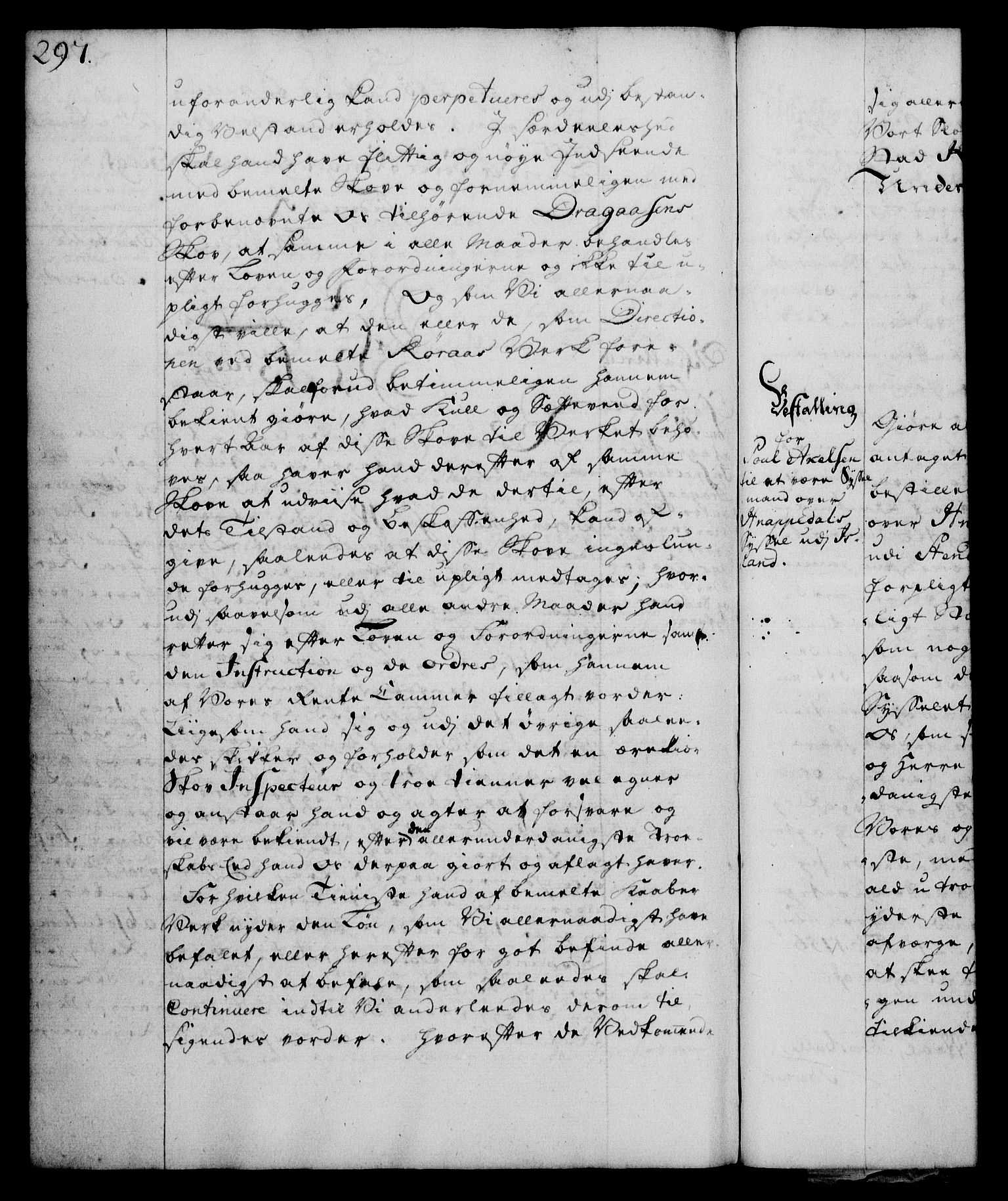 Rentekammeret, Kammerkanselliet, RA/EA-3111/G/Gg/Gge/L0003: Norsk bestallingsprotokoll med register (merket RK 53.27), 1745-1761, s. 297