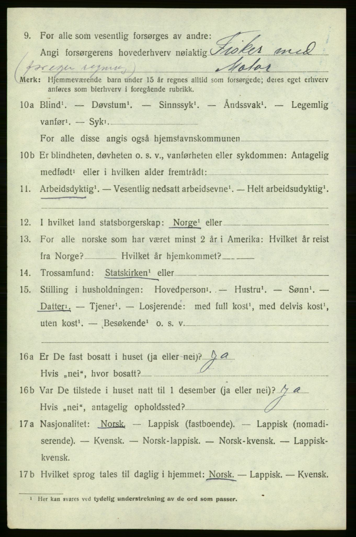 SATØ, Folketelling 1920 for 2017 Kvalsund herred, 1920, s. 631