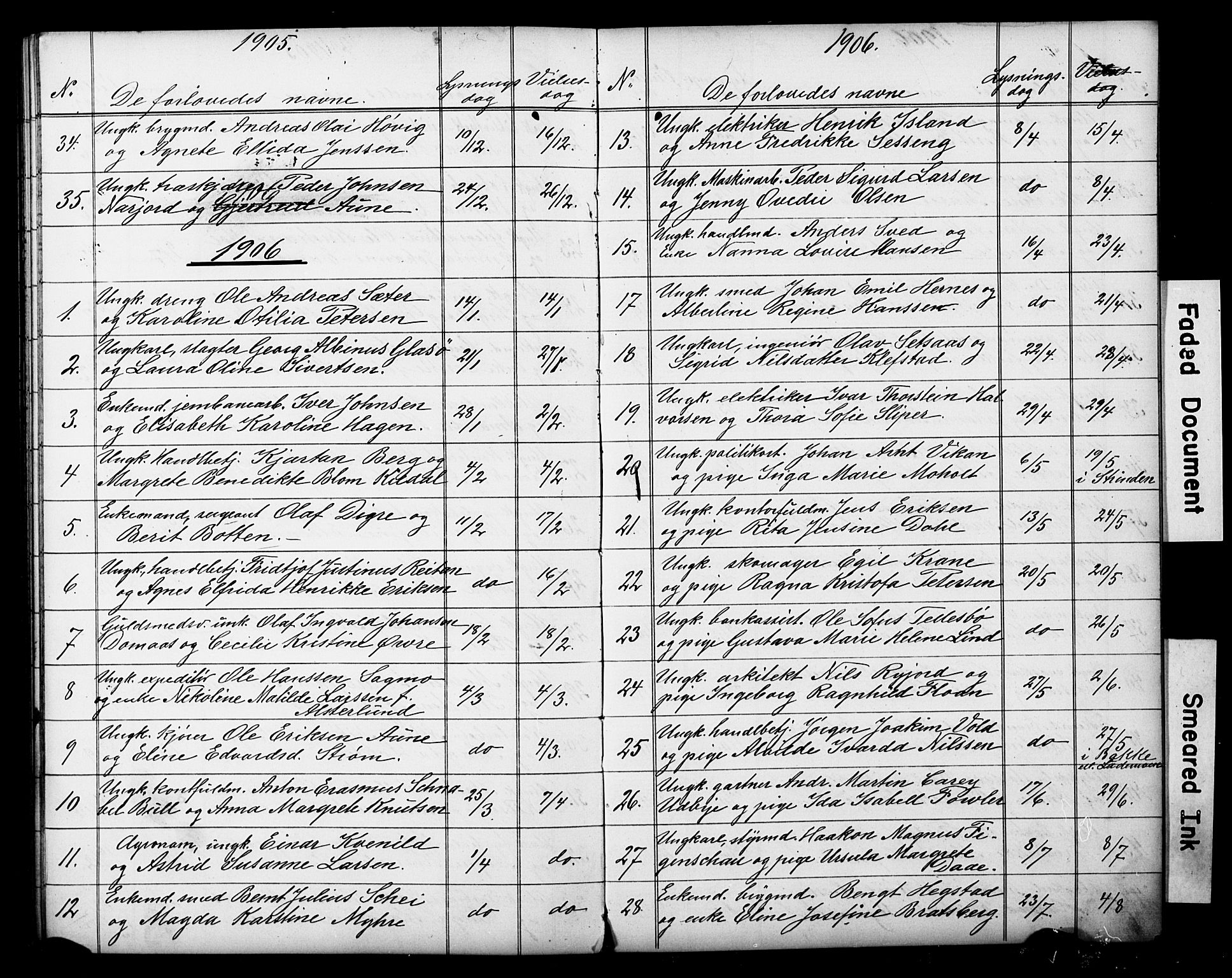 Ministerialprotokoller, klokkerbøker og fødselsregistre - Sør-Trøndelag, AV/SAT-A-1456/601/L0059: Lysningsprotokoll nr. 601A27, 1870-1911