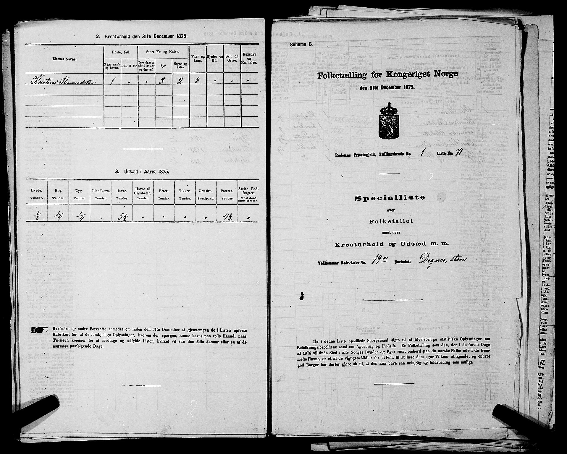 RA, Folketelling 1875 for 0120P Rødenes prestegjeld, 1875, s. 170