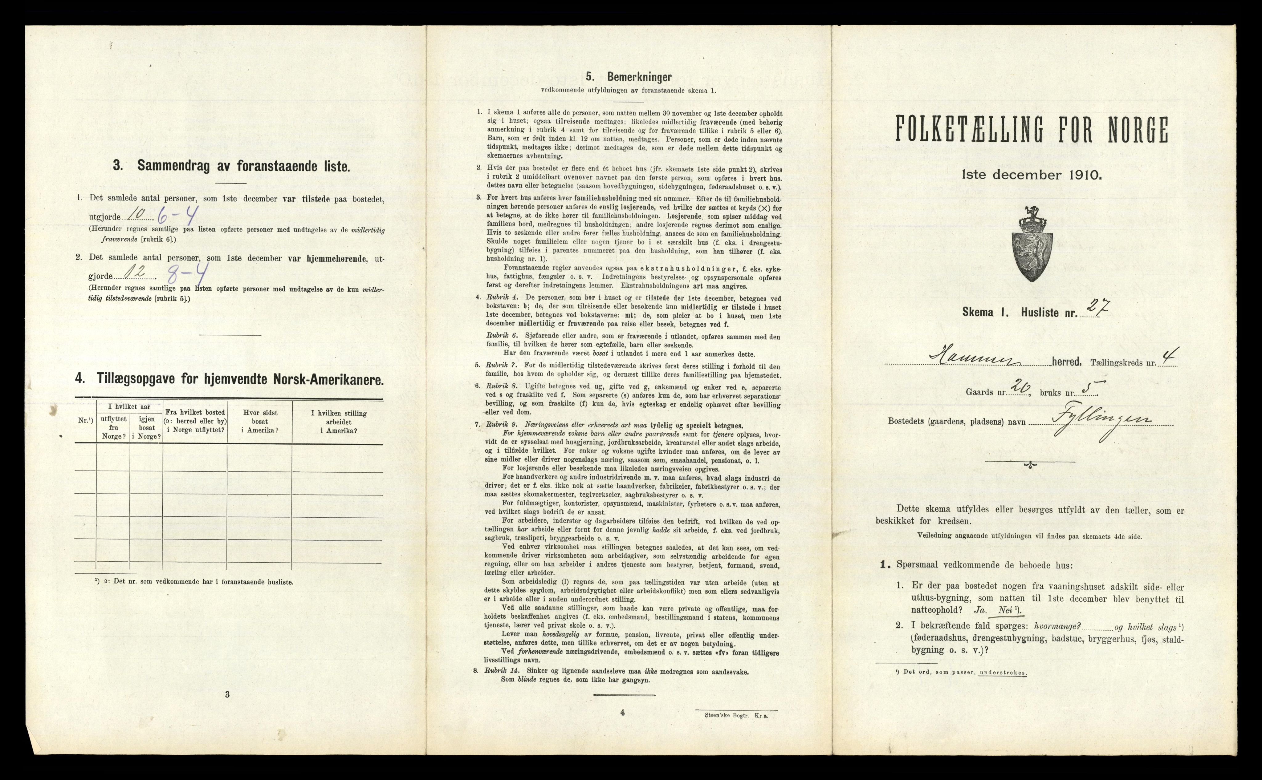 RA, Folketelling 1910 for 1254 Hamre herred, 1910, s. 290