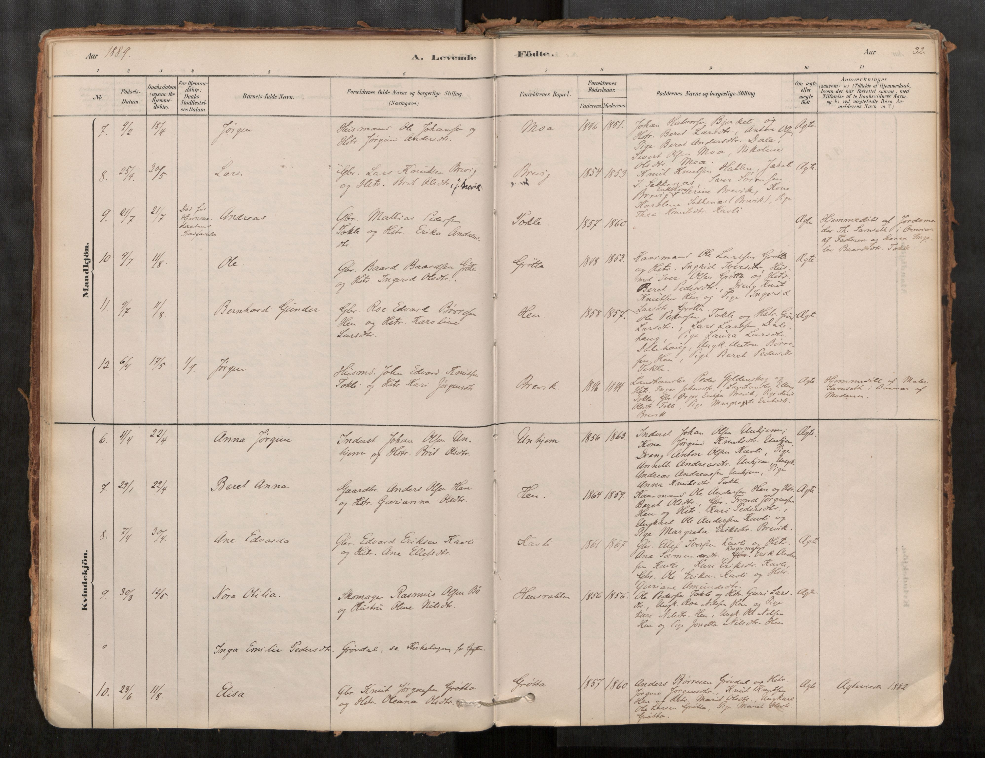 Ministerialprotokoller, klokkerbøker og fødselsregistre - Møre og Romsdal, AV/SAT-A-1454/545/L0594: Ministerialbok nr. 545A03, 1878-1920, s. 32