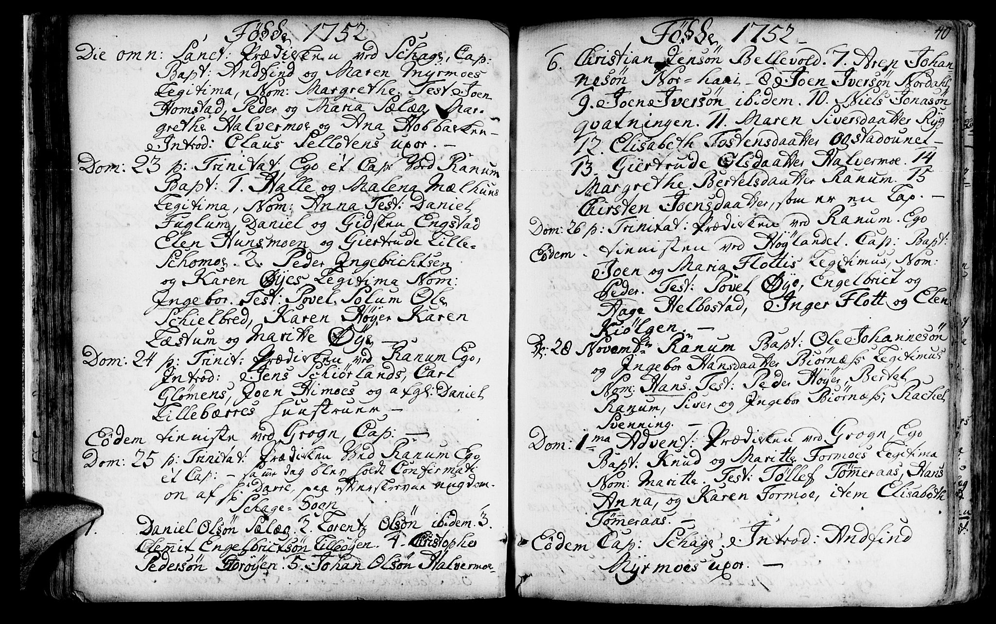 Ministerialprotokoller, klokkerbøker og fødselsregistre - Nord-Trøndelag, SAT/A-1458/764/L0542: Ministerialbok nr. 764A02, 1748-1779, s. 40