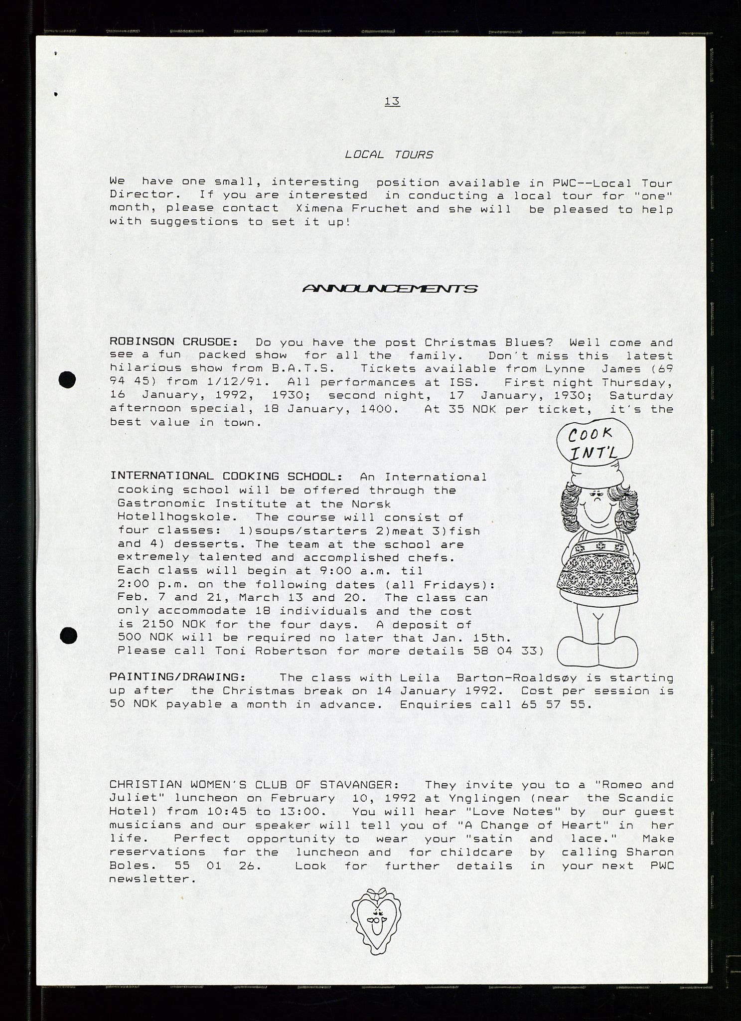 PA 1547 - Petroleum Wives Club, AV/SAST-A-101974/X/Xa/L0003: Newsletter, 1988-1994